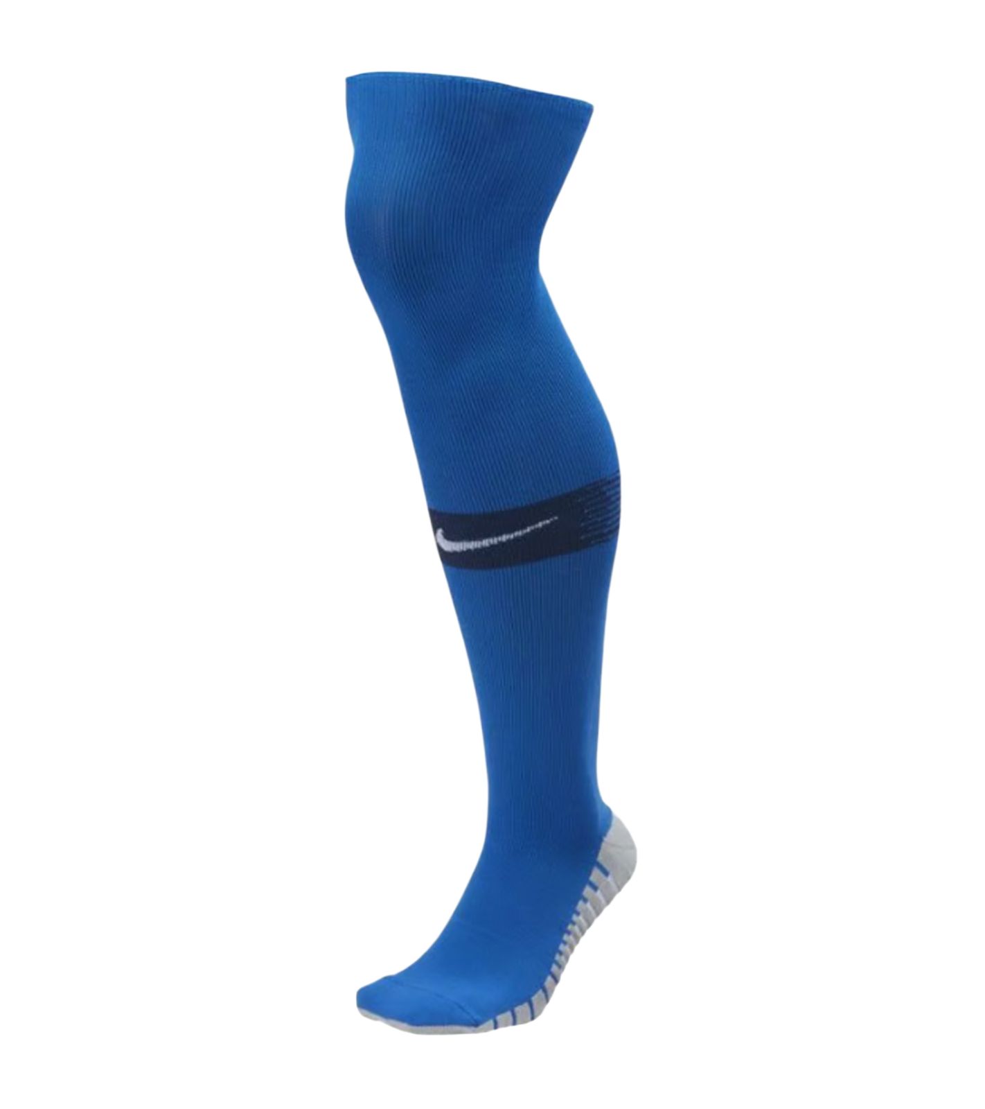 NIKE Matchfit Knie-Strümpfe für Herren aus Strick klassische Fußball-Stutzen mit DRI-FIT-Technologie coole Sport-Socken mit Marken-Logo SX6836-464 Blau