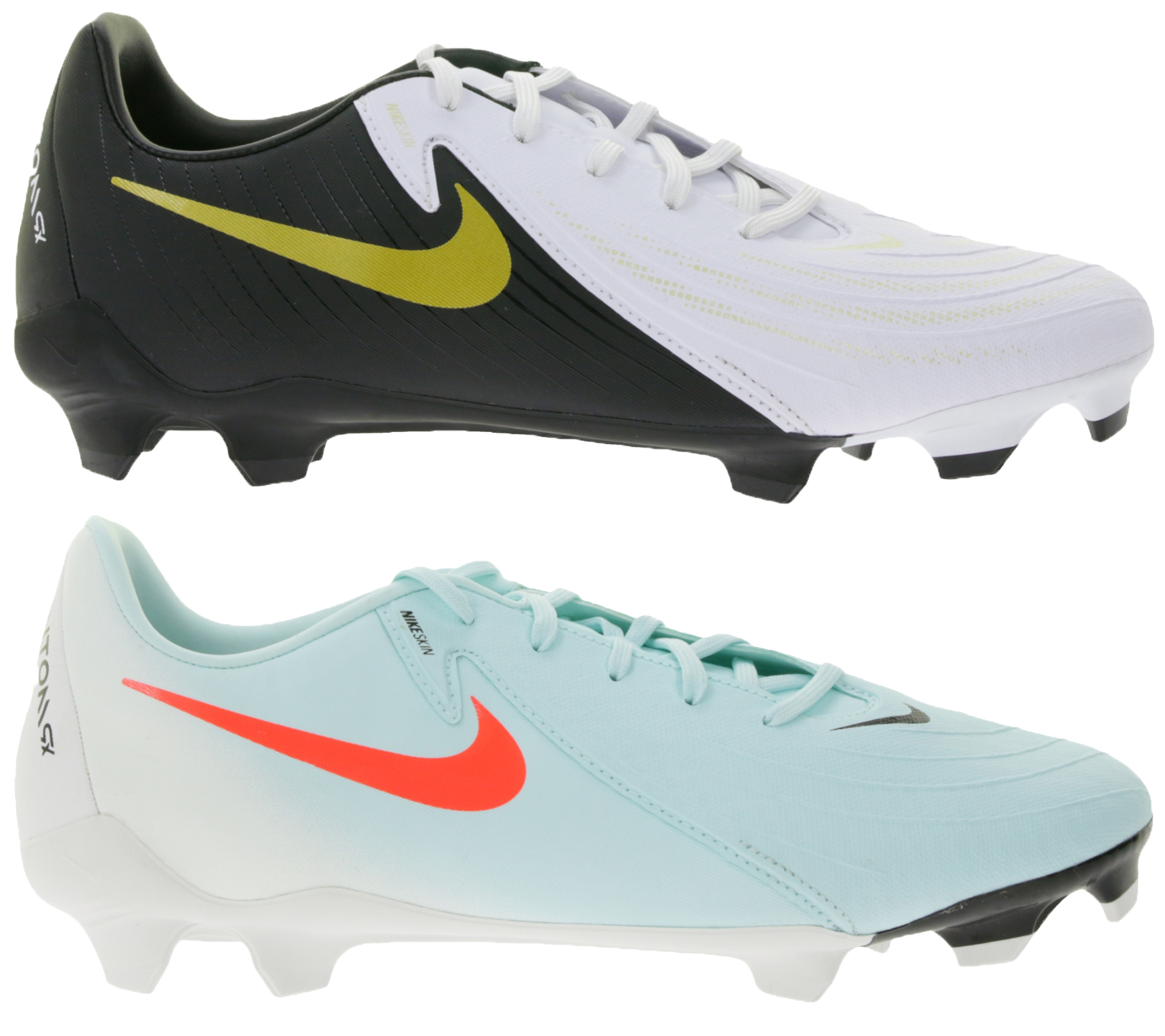 NIKE Phantom GX II 2 FG Academy FG/MG Fußball-Schuhe mit gedämpfter Innensohle Nocken-Schuhe FD6723 Türkis oder Weiß/Schwarz
