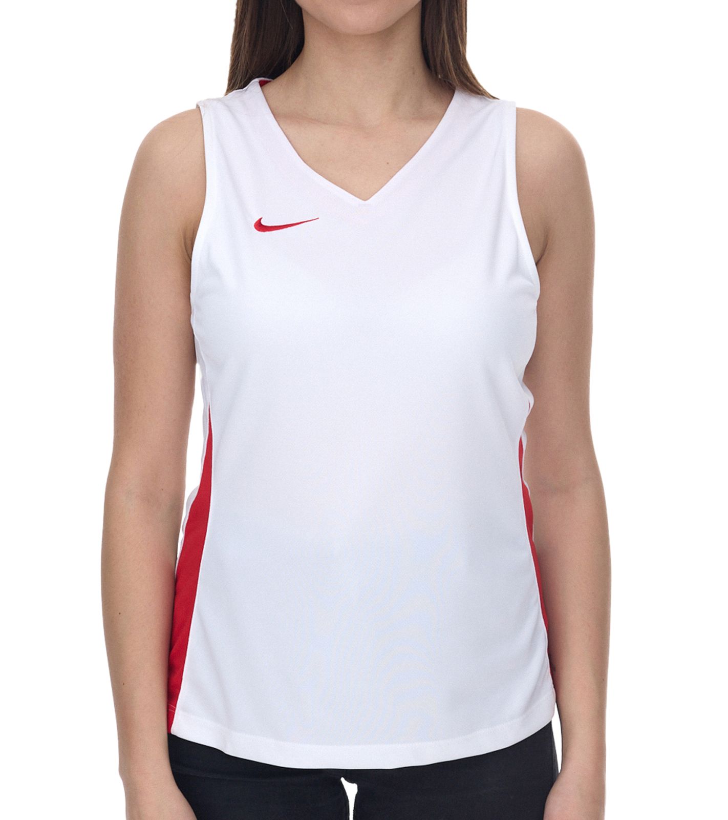 NIKE Team Fitness Damen Tank-Top mit DryFit Sport-Shirt Trainings-Shirt NT0211-103 Weiß/Rot