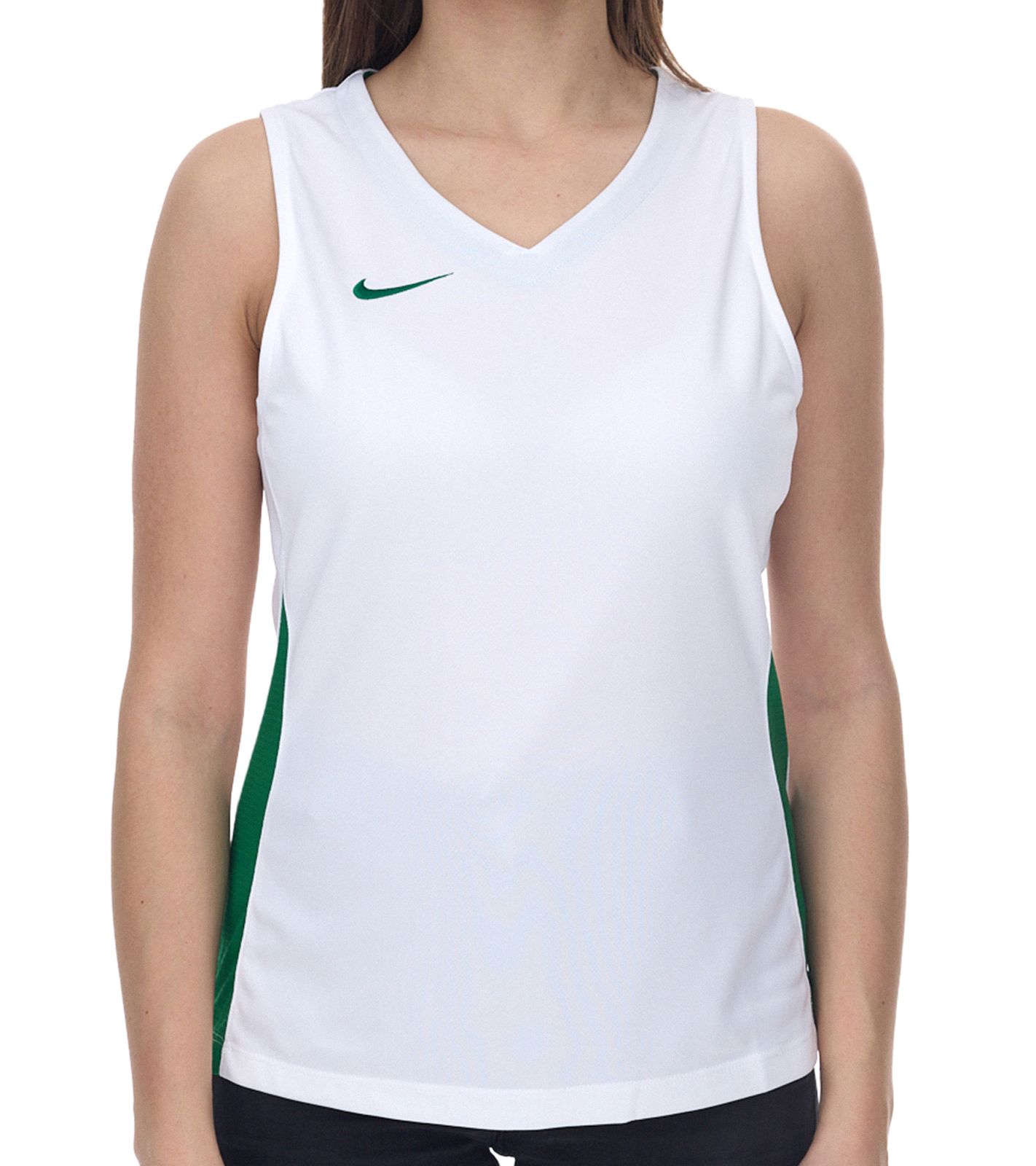 NIKE Team Fitness Damen Tank-Top mit DryFit Sport-Shirt Trainings-Shirt NT0211-104 Weiß/Grün