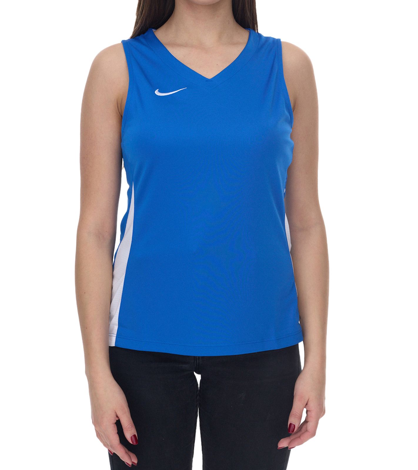 NIKE Team Fitness Damen Tank-Top mit DryFit Sport-Shirt Trainings-Shirt NT0211-463 Blau/Weiß