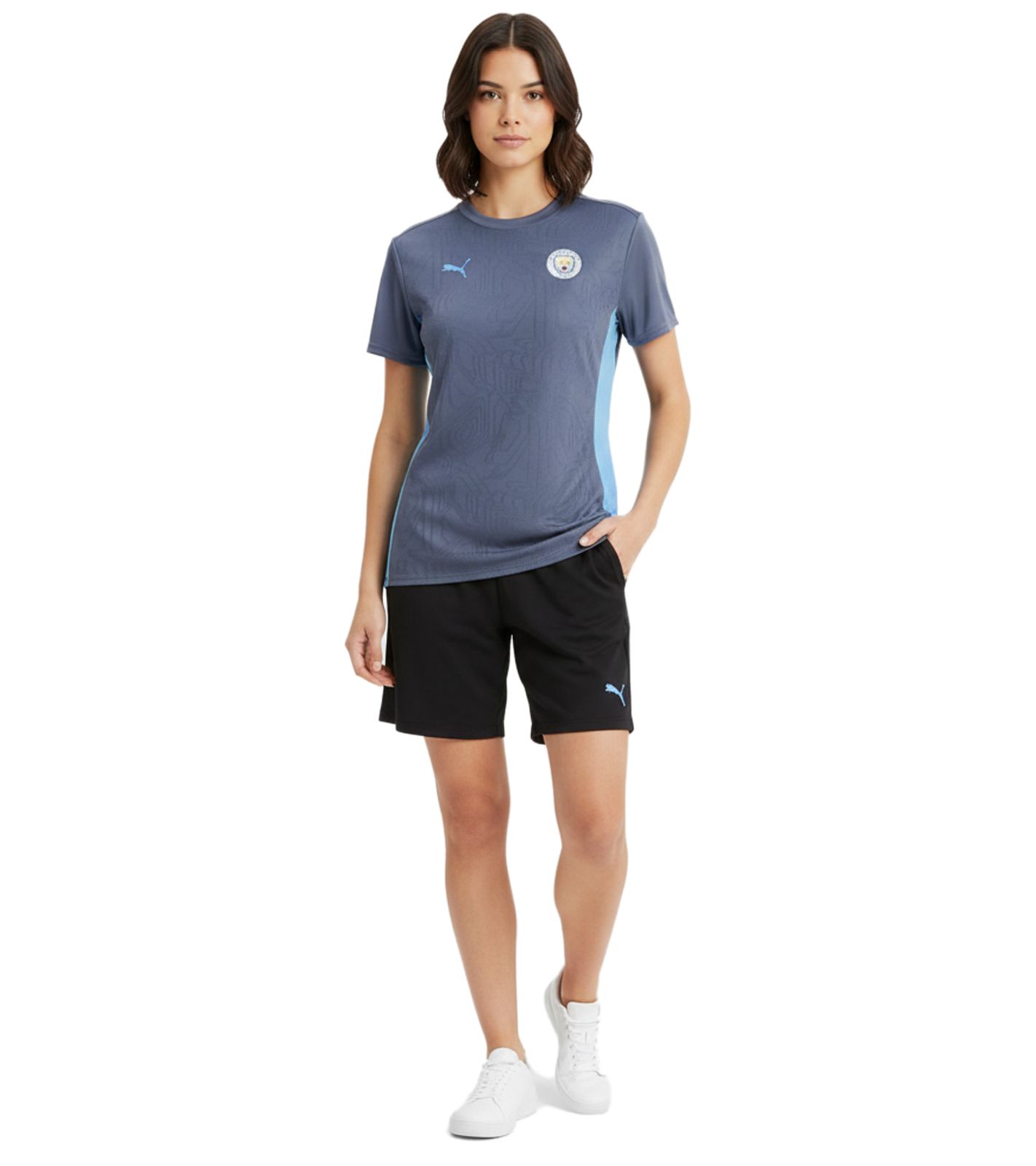offizielles PUMA Manchester City 2024/25 Damen Trainings-Trikot nachhaltiges Premier League Fußball-Shirt 701231127 001 Navy-Blau