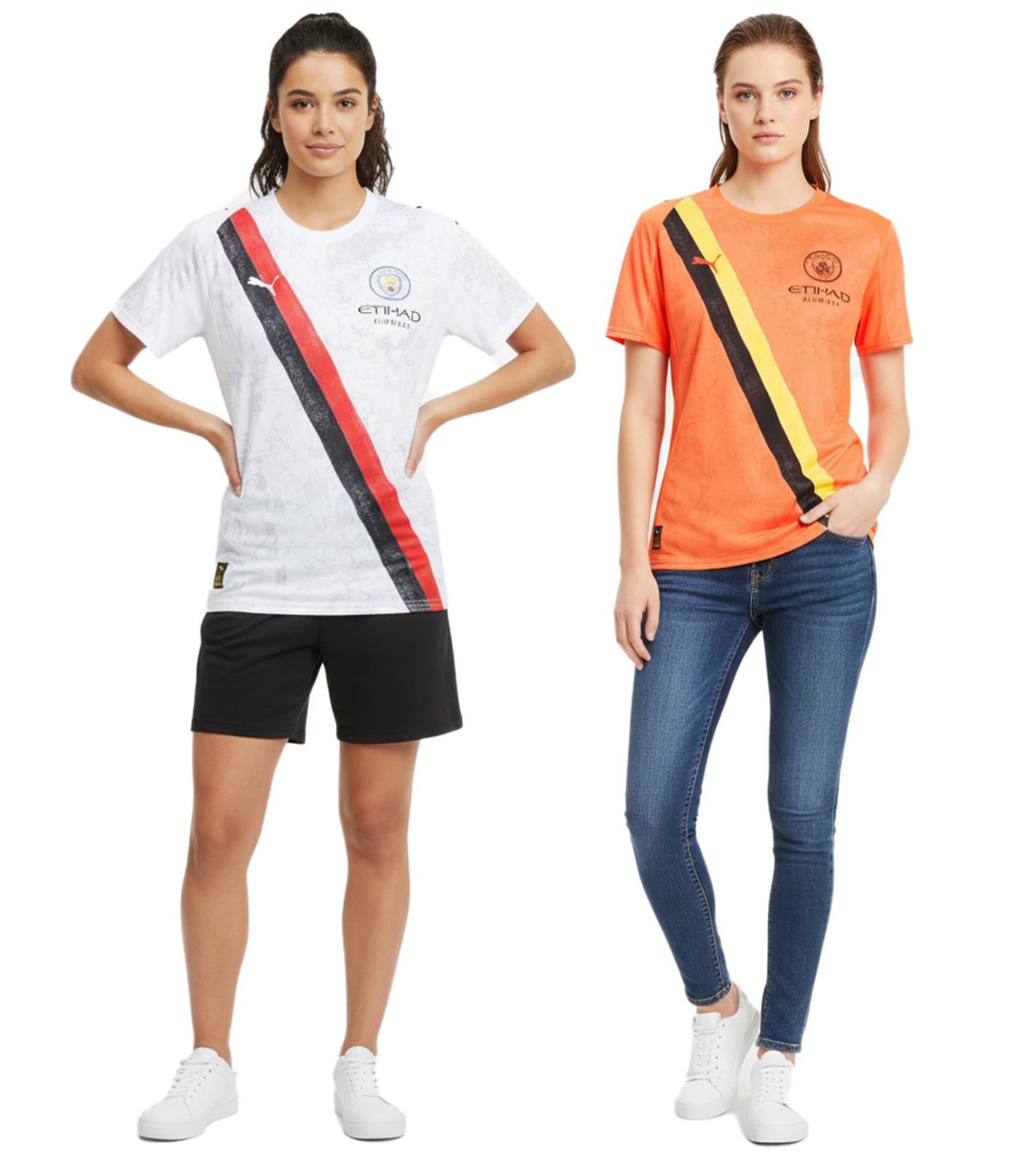 offizielles PUMA Manchester City 2025/26 Damen KidSuper Trikot nachhaltiges Premier League Fußball-Shirt 701235028 in Weiß oder Orange