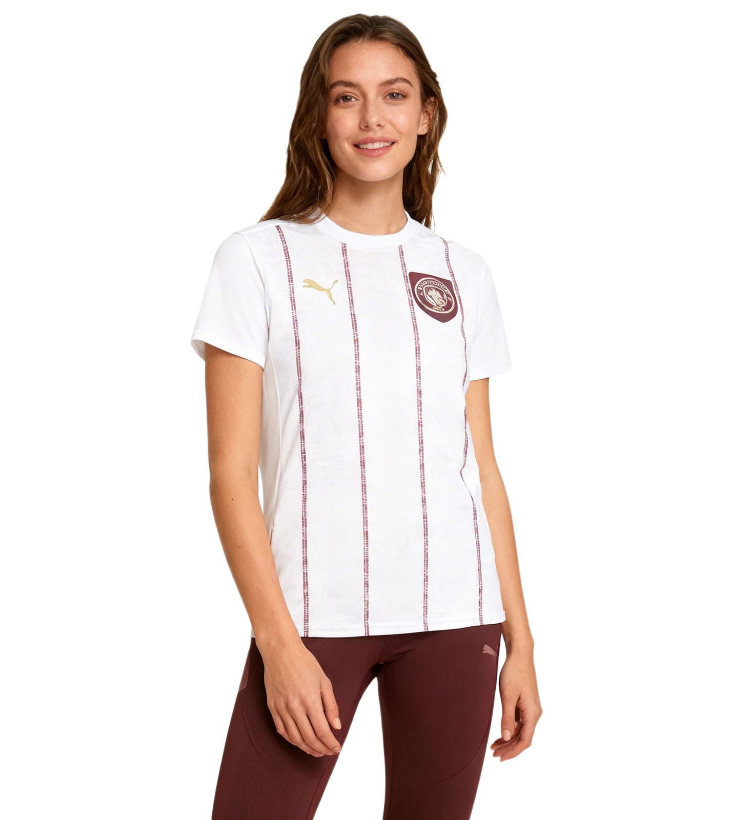 offizielles PUMA Manchester City Damen Pre-Match Trikot nachhaltiges Premier League Fußball-Shirt 701235045 002 Weiß