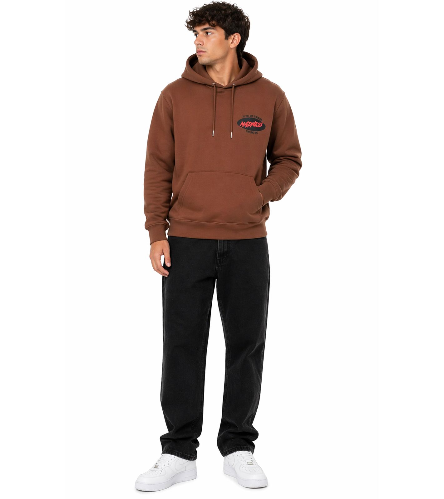 ON THAT ASS Vince Herren Hoody Kapuzen-Pullover Baumwoll-Sweater mit Kängurutasche Hoodie Braun