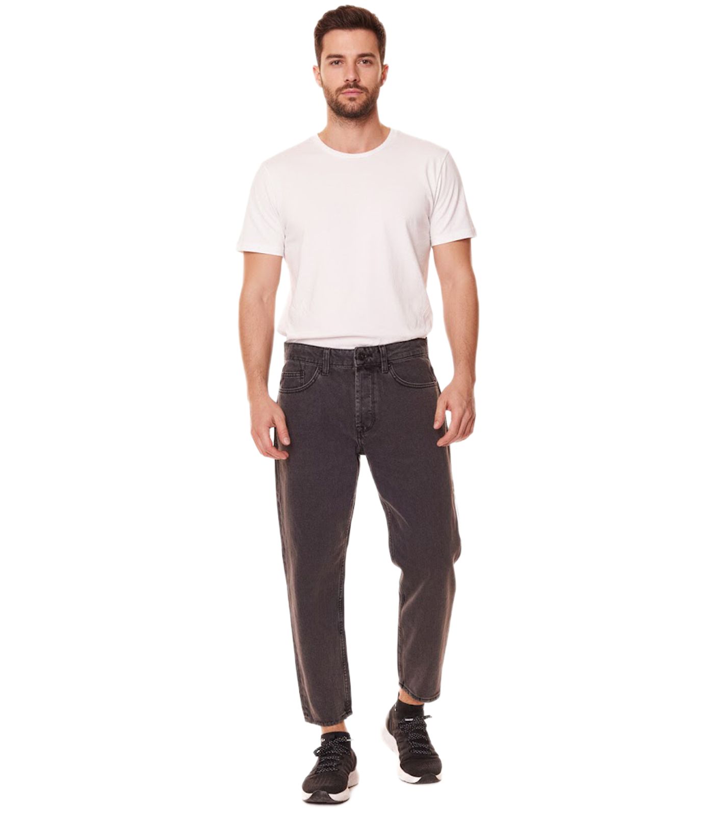 ONLY & SONS Avi Beam Herren Cropped Jeans verwaschene Hose 22022852 Schwarz