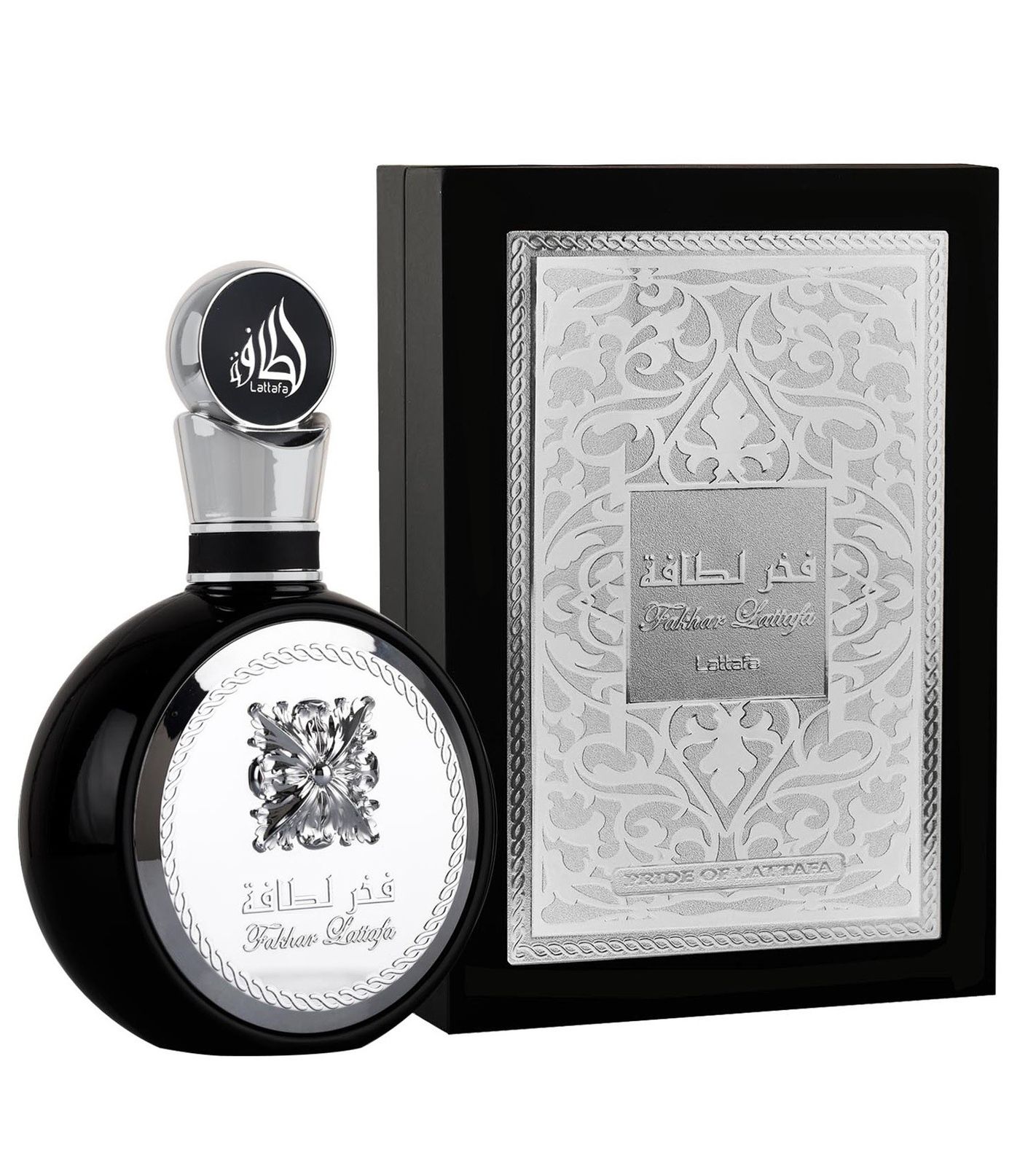 orientalisches Lattafa Fakhar Herren Parfum spritzig fruchtiges Körper-Parfüm Eau de Parfum 100ml Silber/Schwarz