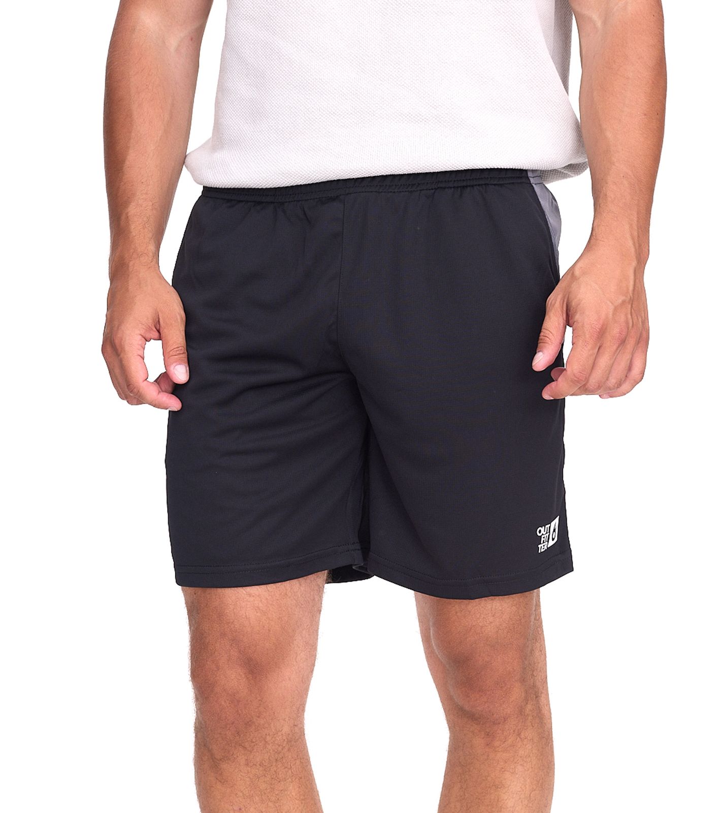 Outfitter OCEAN FABRICS Fitness-Shorts für Herren nachhaltige Sport-Hose Tahi Training OUT-M-1025-OTW Schwarz/Grau