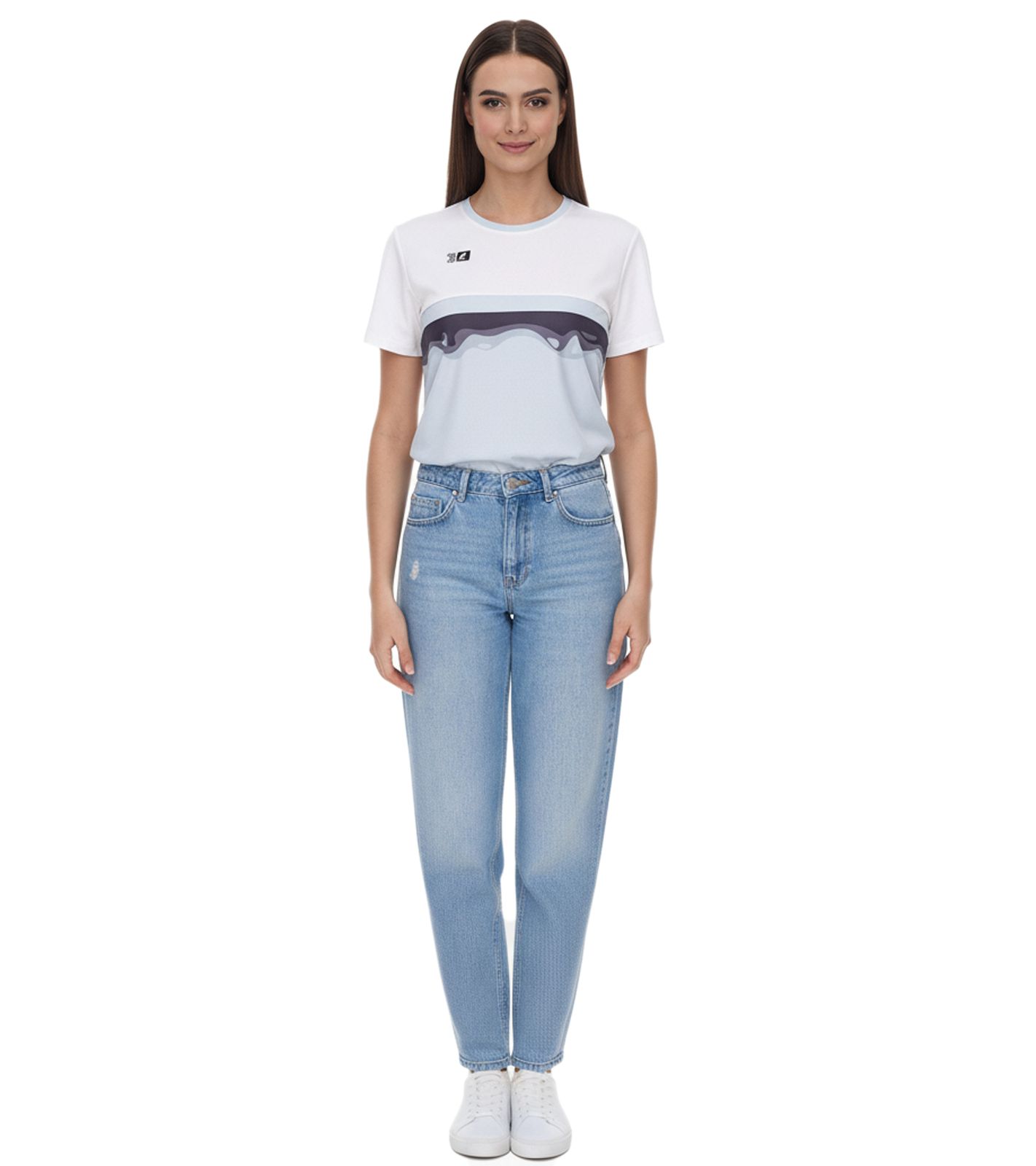Outfitter OCEAN FABRICS TAHI Damen nachhaltiges Training-Shirt mit Mesh-Einsätzen Fitness-Shirt Kurzarm-Shirt OUT-W-1021-OTW-11 Hellblau/Weiß