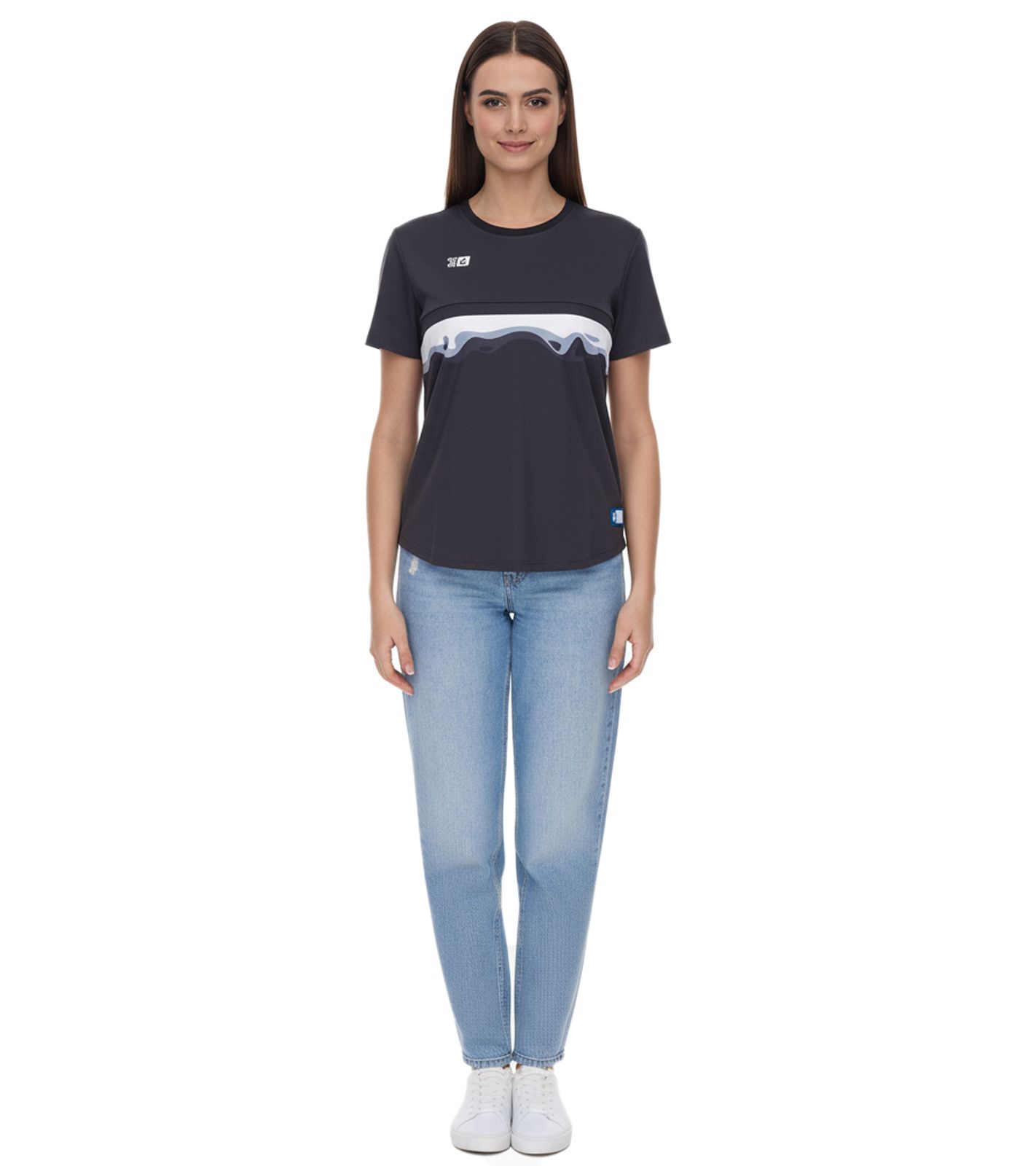 Outfitter OCEAN FABRICS TAHI Damen nachhaltiges Training-Shirt mit Mesh-Einsätzen Fitness-Shirt Kurzarm-Shirt OUT-W-1021-OTW-61 Schwarz