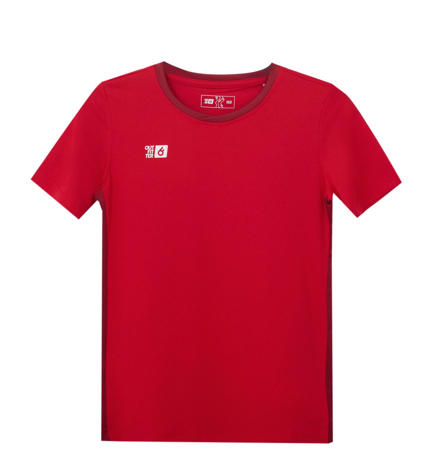 Outfitter OCEAN FABRICS TAHI Match Kinder-Trikot nachhaltiges Mädchen und Jungen Training-Shirt mit Mesh-Einsätzen Fitness-Shirt Kurzarm-Shirt OUT-K-1046-OTW-34 Rot