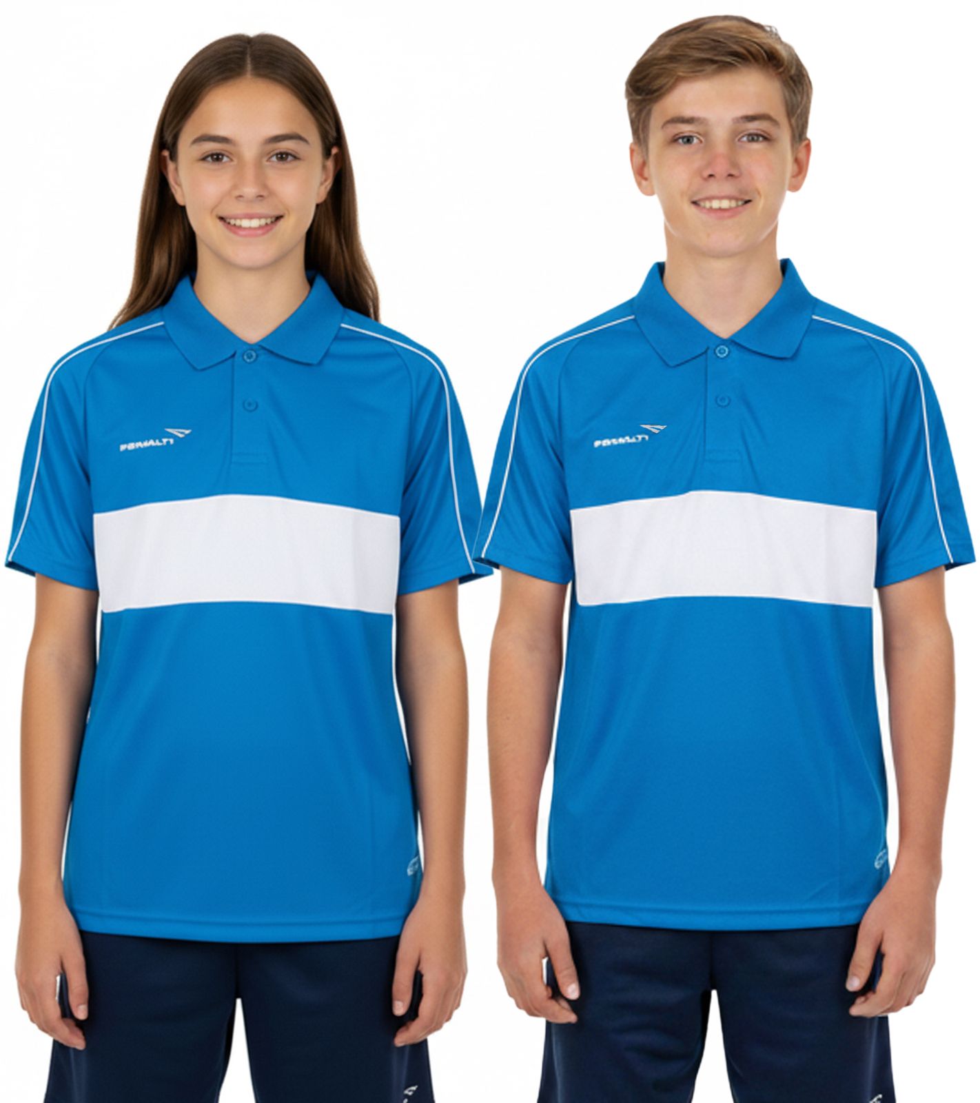 PENALTY Polo Matis Jr Kinder Polo-Hemd aus schnelltrocknendem DRY ON-Material Sport-Shirt 310703-6041 Blau/Weiß