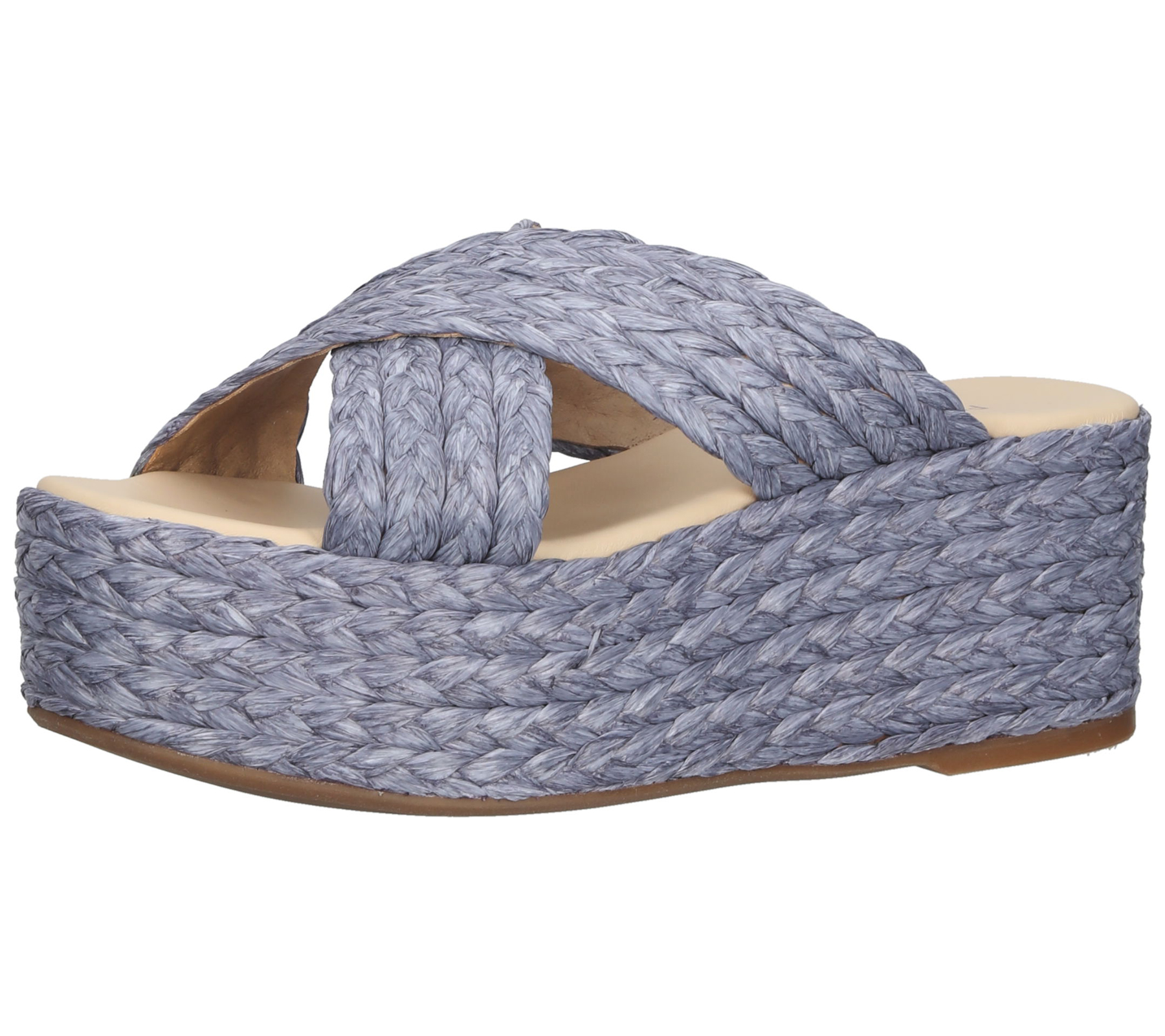 PETER KAISER Damen Plateau-Pantolette mit geflochtenem Bast Sommer-Schuhe 88187-159 Violett