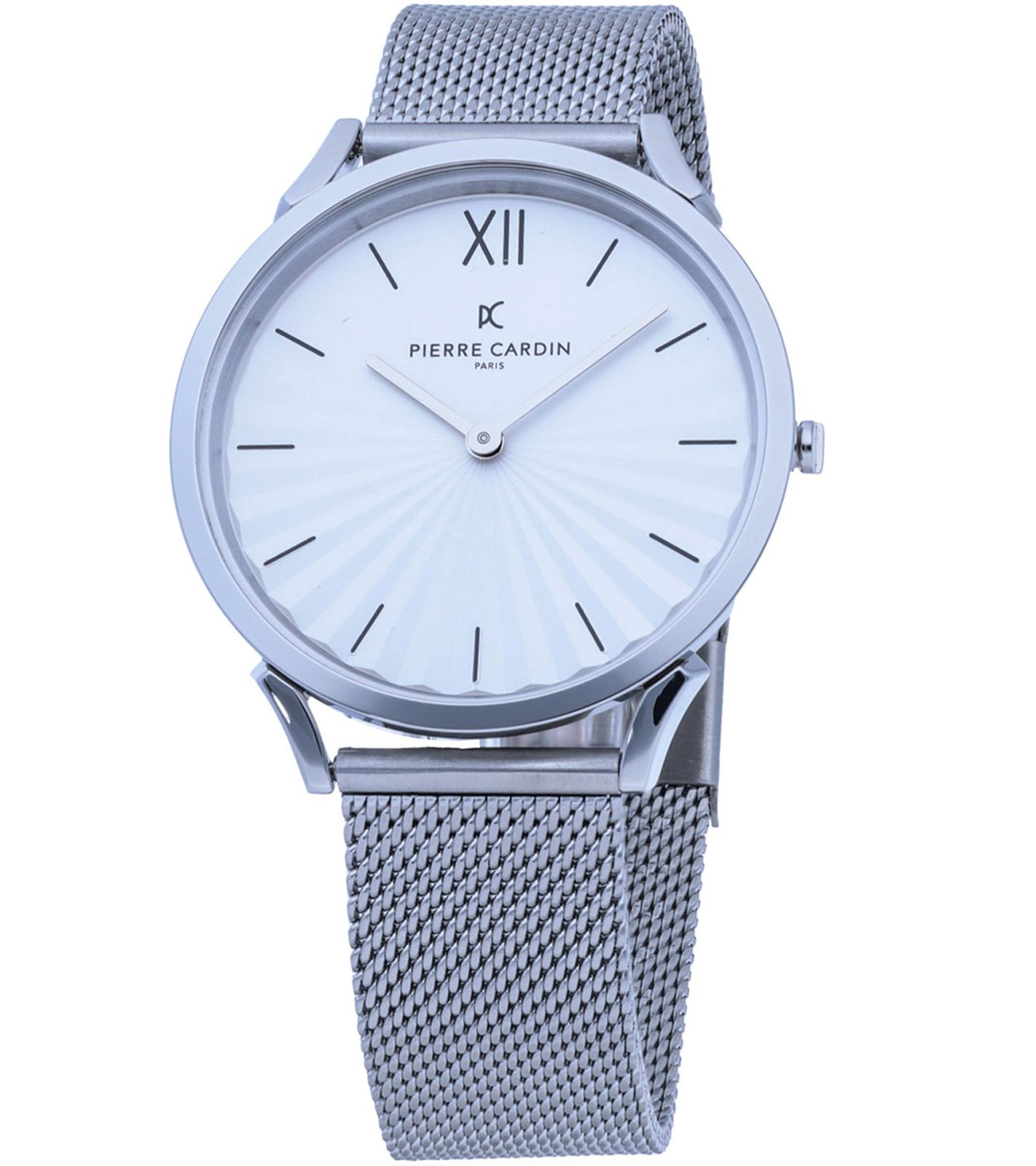 Pierre Cardin Herren Armband-Uhr analoge Quarz-Uhr mit Edelstahl-Armband 3ATM 40mm CPI.2067 Silber