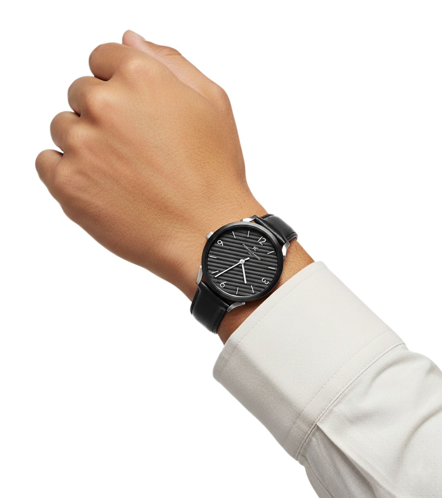 Pierre Cardin Herren Armband-Uhr analoge Quarz-Uhr mit Leder-Armband 3ATM 40mm CPI.2018 Schwarz/Silber