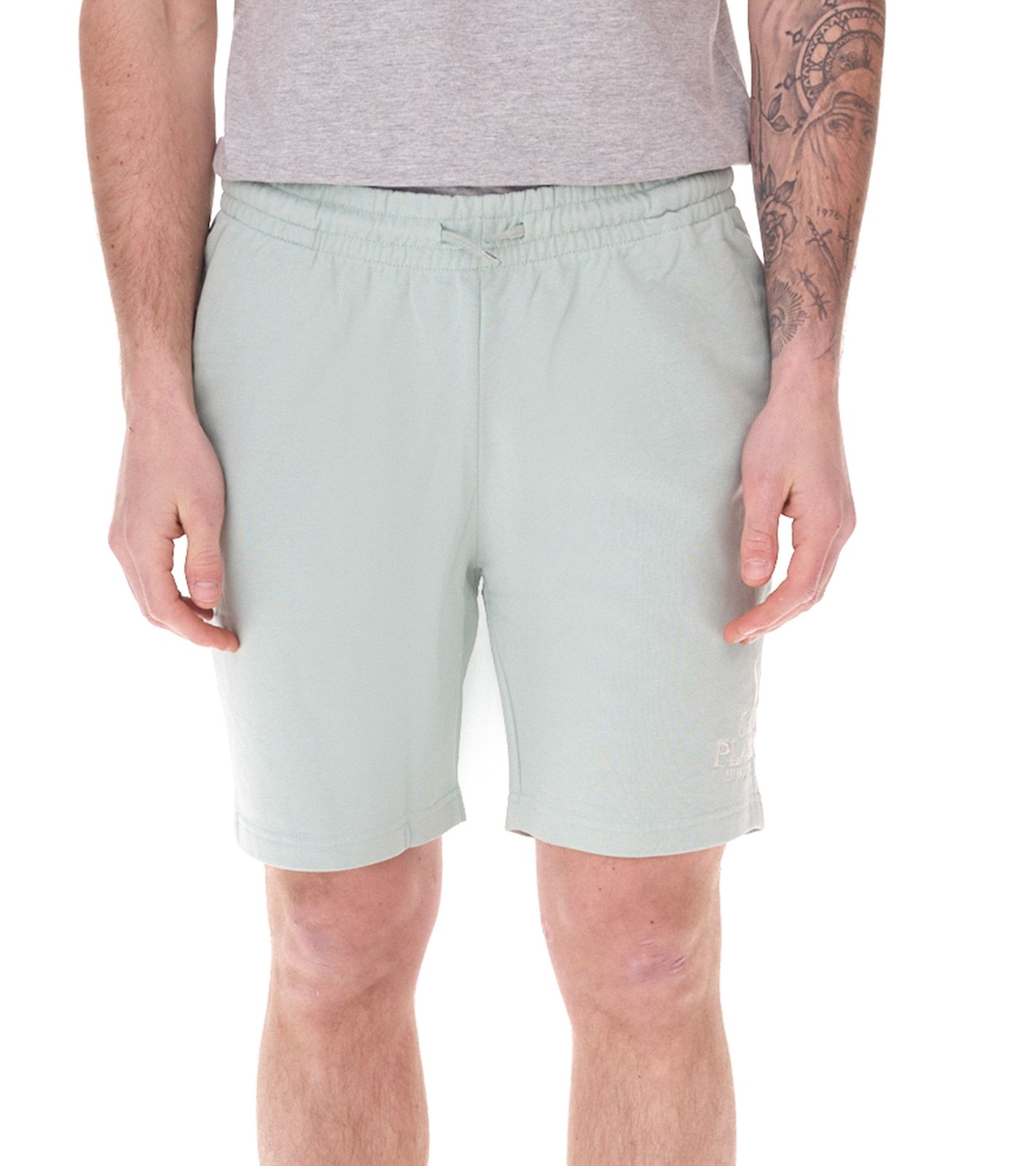 PLAYBOY x DEF Herren Sweat-Shorts mit kleinem Schriftzug "CASA PLAYBOY " Sport-Shorts Jogger kurze Hose DFPBSH1001 Grün