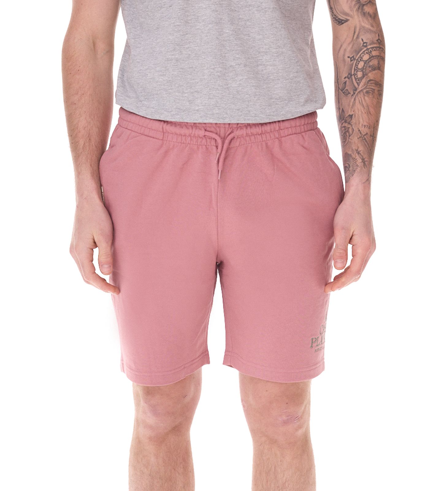 PLAYBOY x DEF Herren Sweat-Shorts mit kleinem Schriftzug "CASA PLAYBOY " Sport-Shorts Jogger kurze Hose DFPBSH1001 Rosa