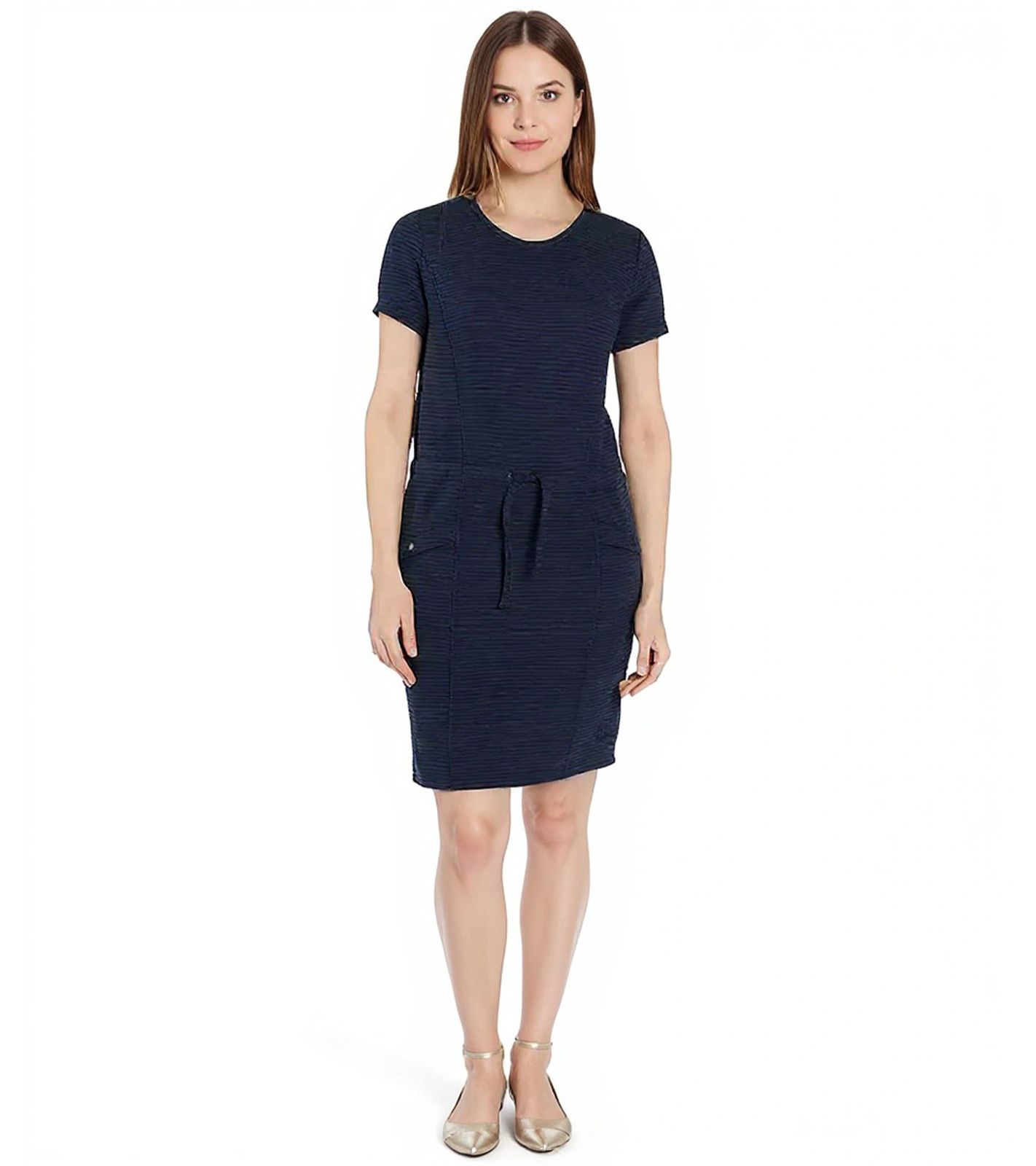 POLARINO Damen Sommer-Kleid Mini-Kleid stylisches Shirt-Kleid Urlaubs-Kleid 24164953 Dunkelblau