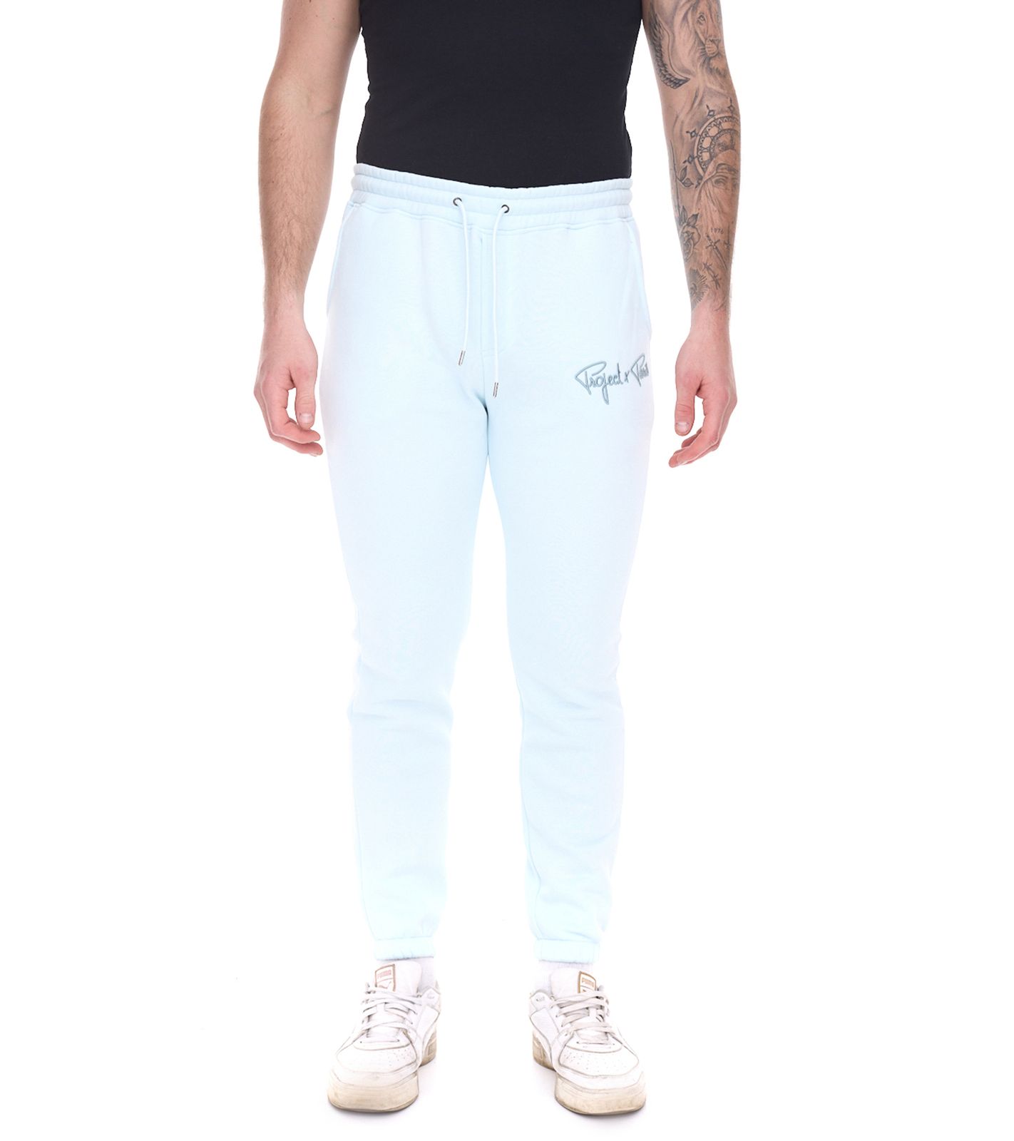 Project X Paris Signature Herren Jogging-Hose mit Baumwollanteil Jogger Alltags-Hose Homewear 2140150-1 IBBP Hellblau
