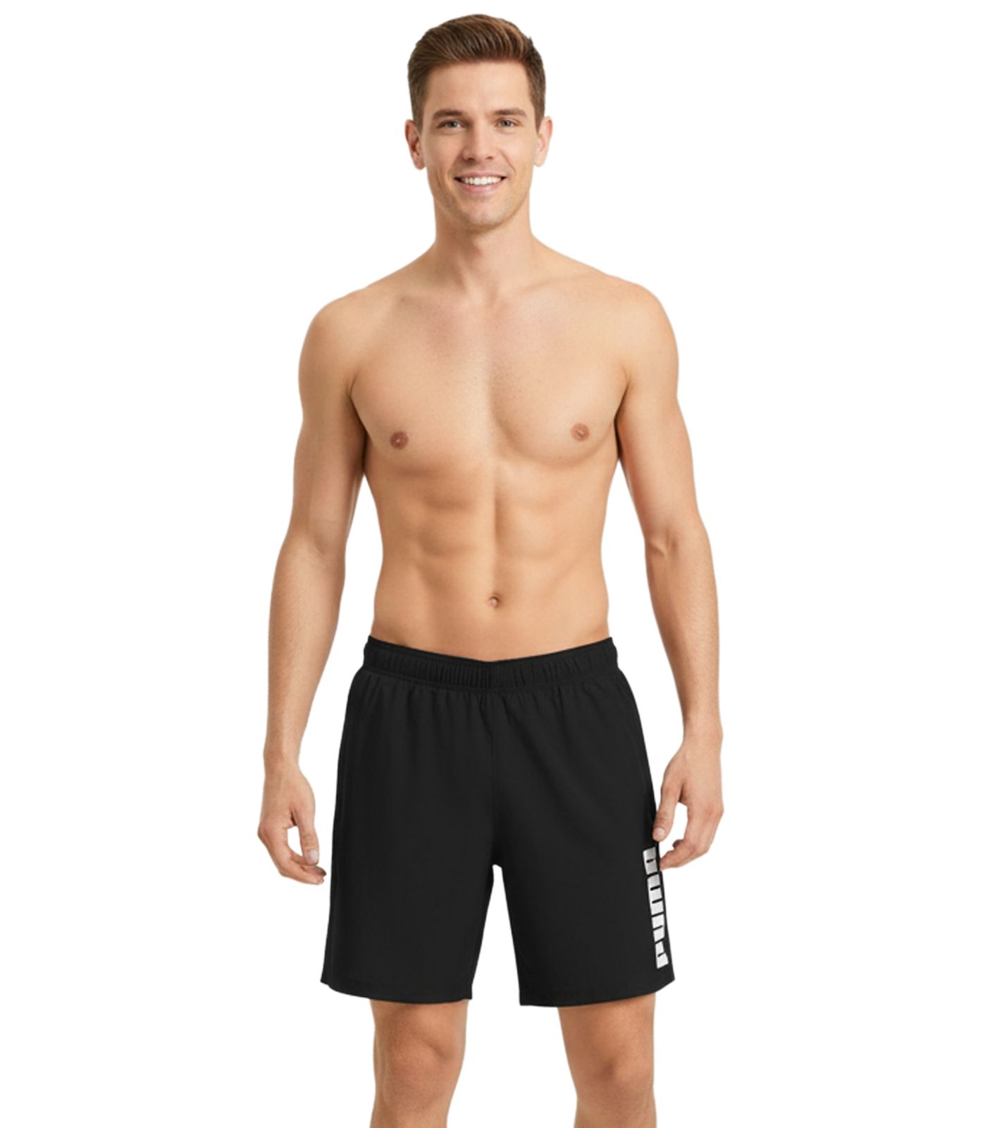 Puma Herren Bade-Shorts Sommer-Shorts mit Taschen stylische Schwimm-Hose Bademode 907002016 200 Schwarz