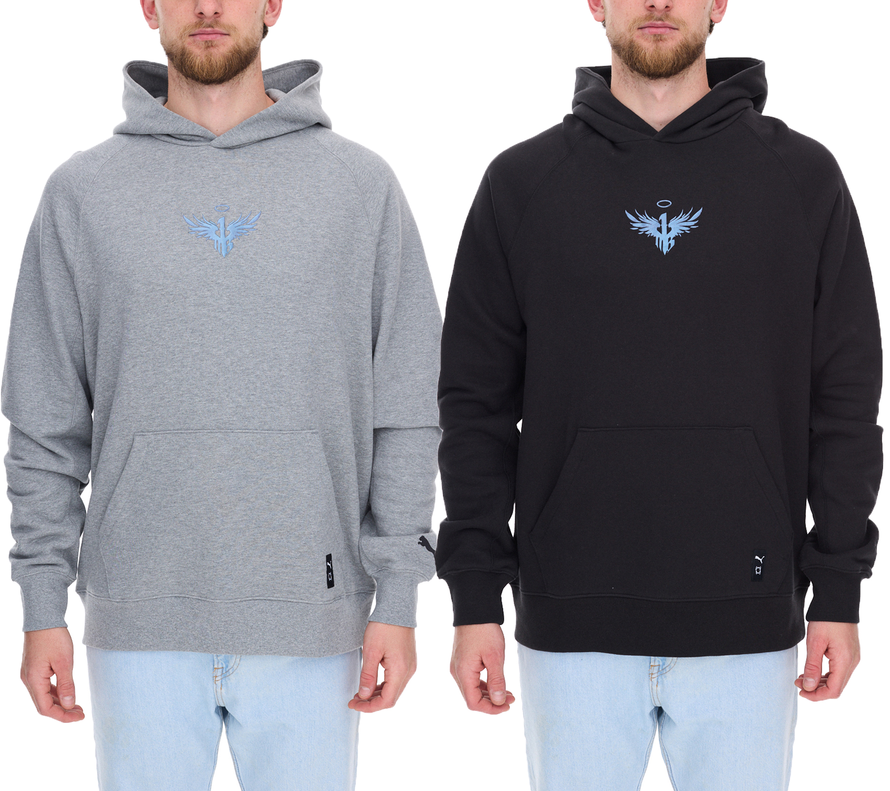 PUMA Melo Alwayz On Hoodie nachhaltiger Herren Kapuzen-Pullover Baumwoll-Hoodie 320 g/cm² 625991 Schwarz oder Grau meliert