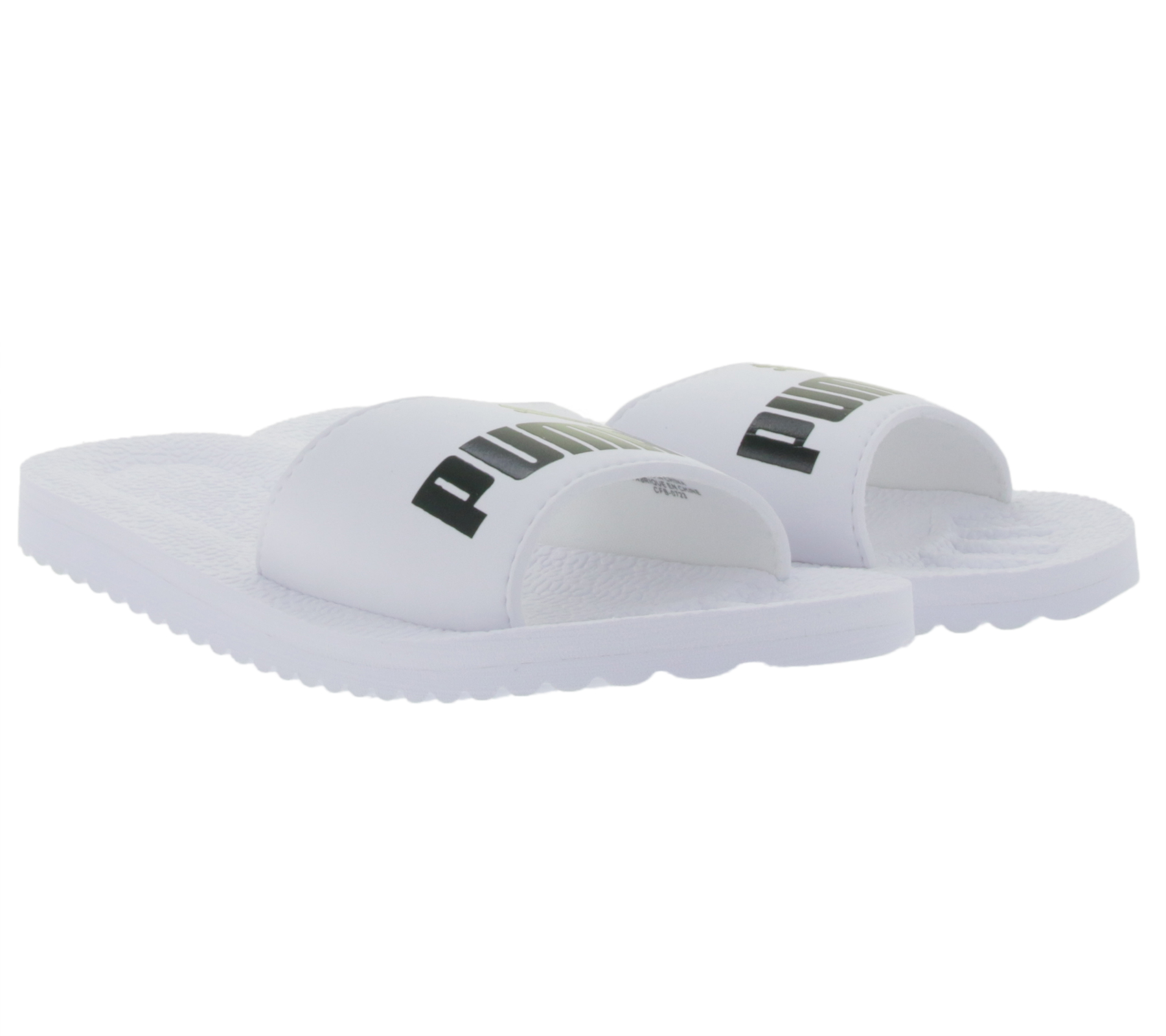 PUMA Purecat Bade-Latschen für Damen und Herren Sommer-Schlappen mit EVA-Sohle 360262 17 Weiß/Schwarz