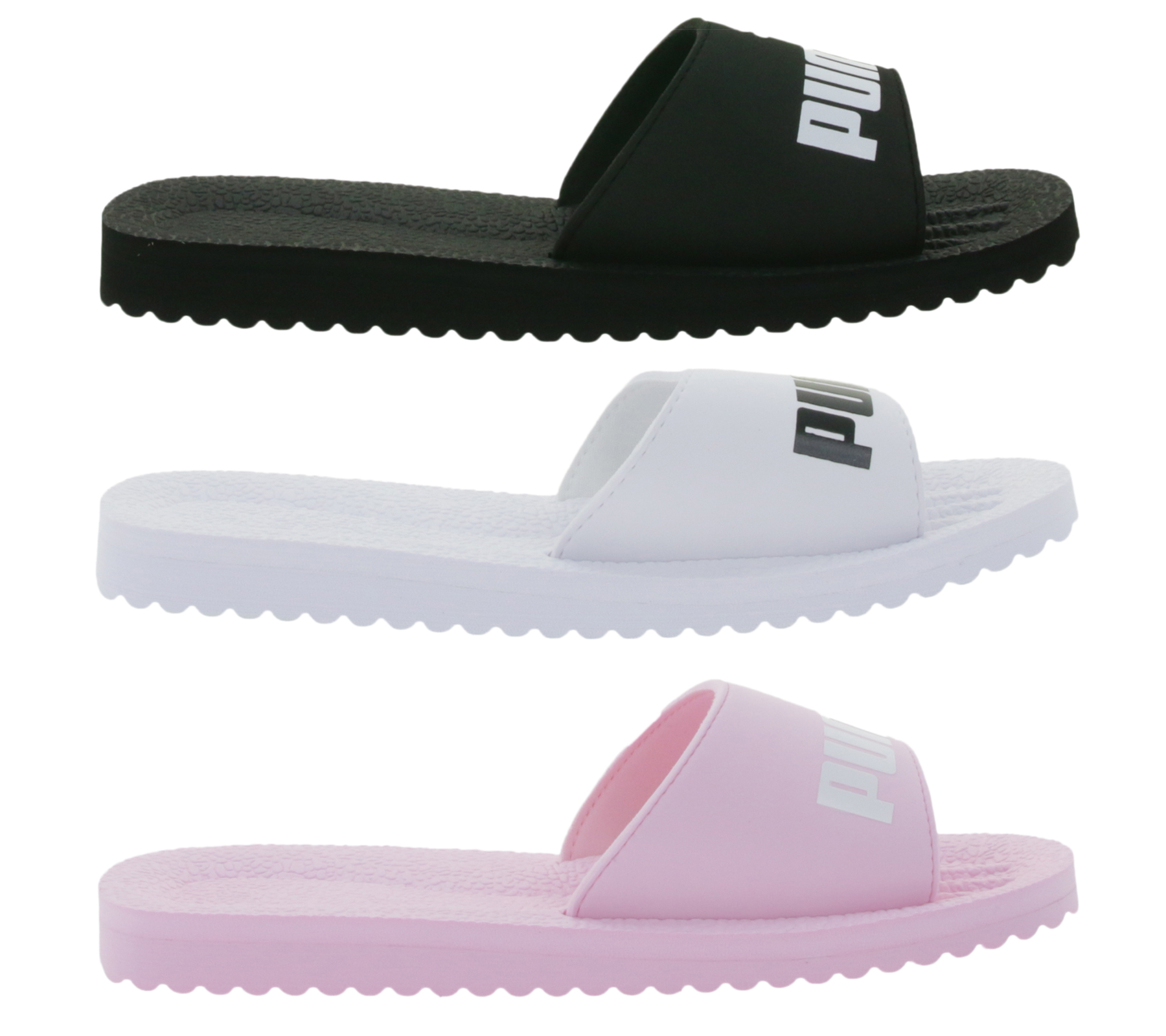 PUMA Purecat Bade-Latschen für Damen und Herren Sommer-Schlappen mit EVA-Sohle 360262 Schwarz, Weiß oder Rosa