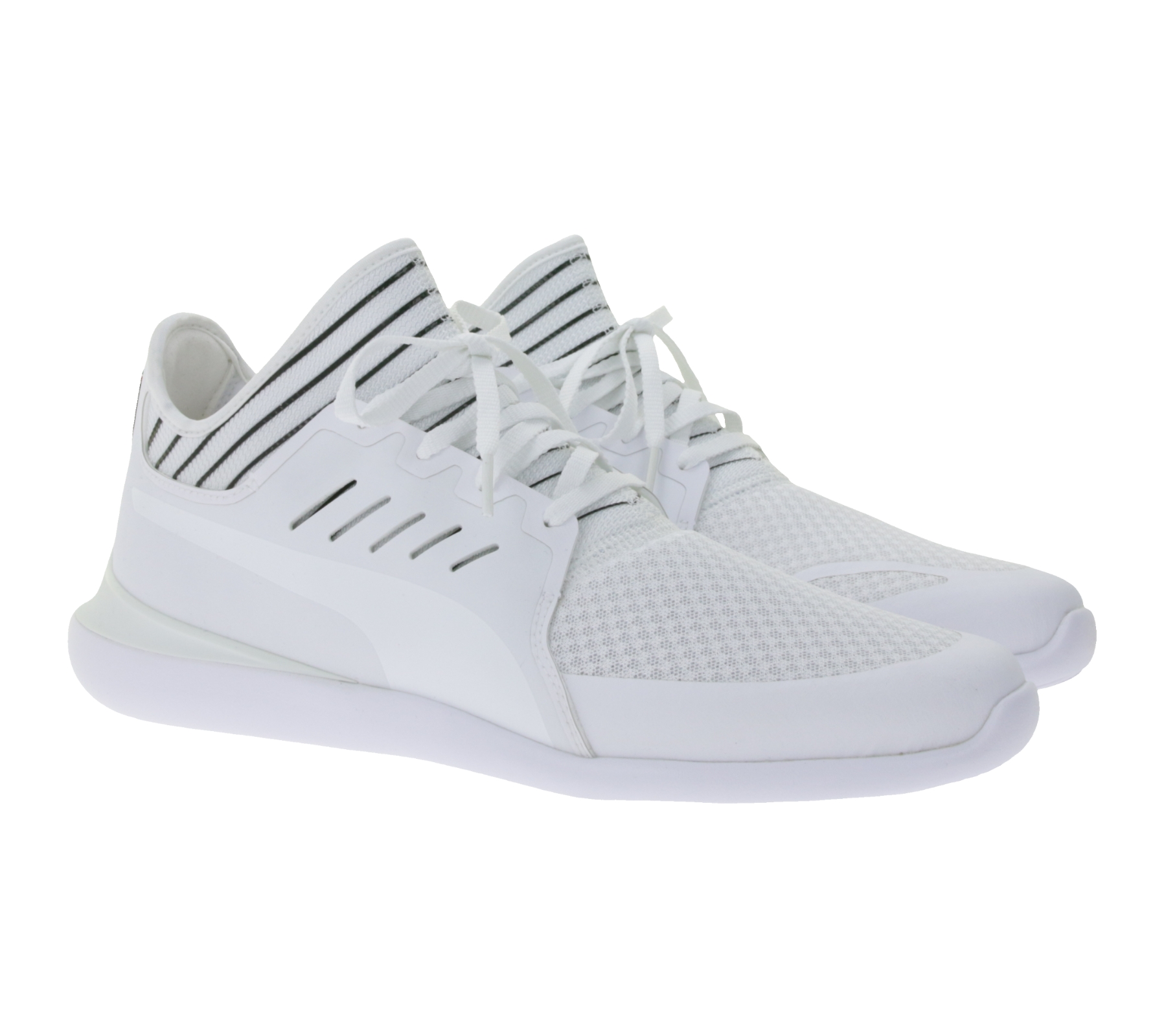PUMA X Ferrari Sf Evo Cat Mace Unisex Sneaker mit Ferrari-Logo Motorsport-Schuhe 306228 02 Weiß/Schwarz