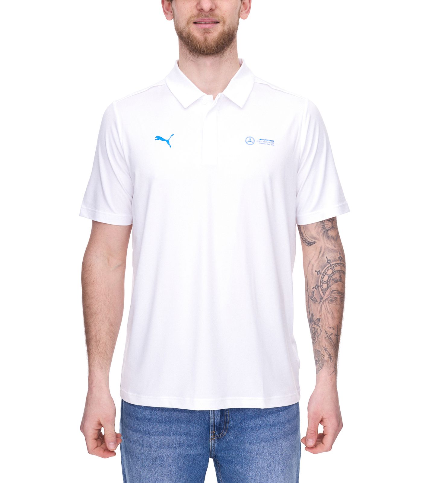 PUMA X Mercedes-Benz AMG Petronas F1 MAPF1 LS Herren Polo-Shirt Kurzarm-Shirt 621134 03 Weiß