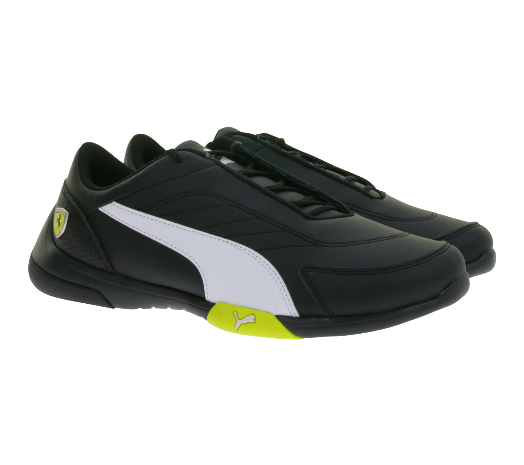 PUMA X Scuderia Ferrari SF Kart Cat III Damen oder Kinder Sneaker mit Ferrari-Logo Motorsport-Schuhe 306219 05 Schwarz/Weiß