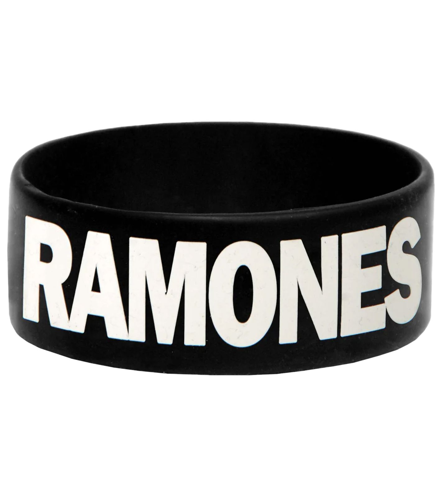 Ramones Gummi-Armband Punk-Band mit Ramones-Schriftzug Fan-Artikel WB151095RAM Schwarz/Weiß