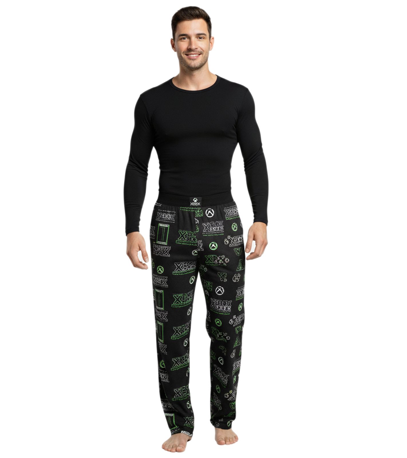 RE:COVERED X XBOX Series X Loungepants Herren Schlafanzug-Hose stylische Pyjama-Hose RCXBX123 Schwarz/Grün