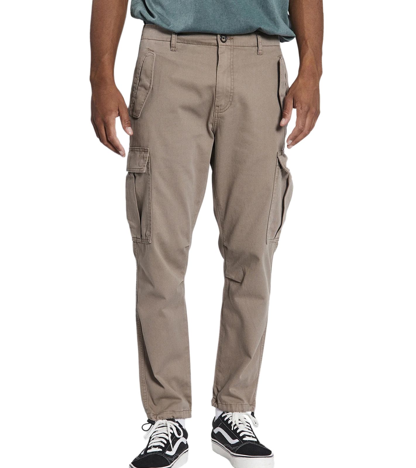 REDEFINED REBEL Jolan Herren Cargo-Hose im Utility-Look Anti Fit Baumwoll-Hose Ankle-Stil mit Tunnelzug am Beinende 226027 Braun