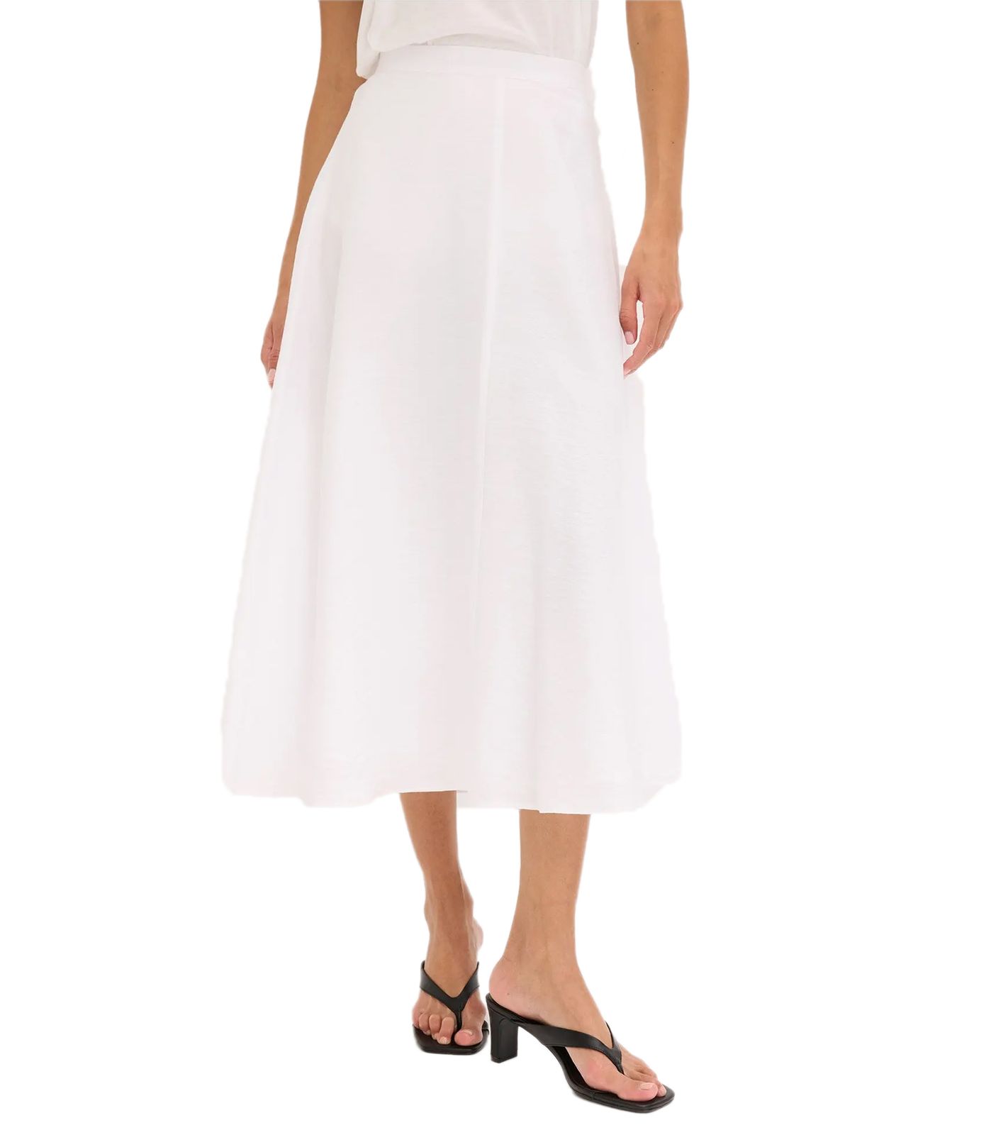 romantischer Damen Sommer-Rock weitschwingender Midi-Rock 925337 Weiß