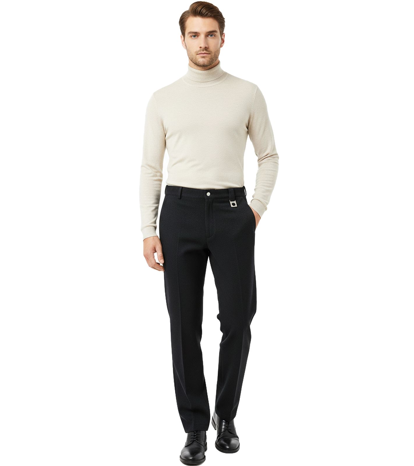Rough Tailo Baggy Herren Hose Schwarz