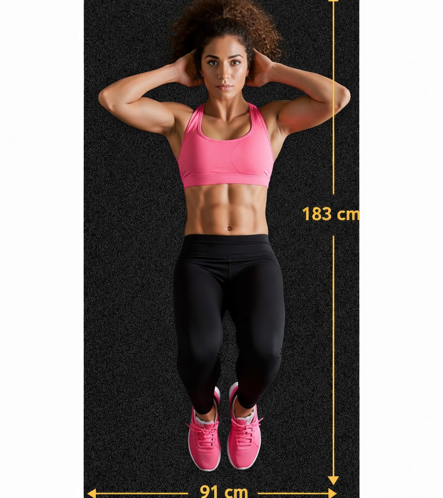 Rubber King Trainingsmatte rutchfeste Gummimatte Schutzunterlage für Hantelbänke, Racks, Crosstrainer, Laufbänder oder Heimtrainer Fitnessmatte Sport-Matte 183 x 91 cm Schwarz