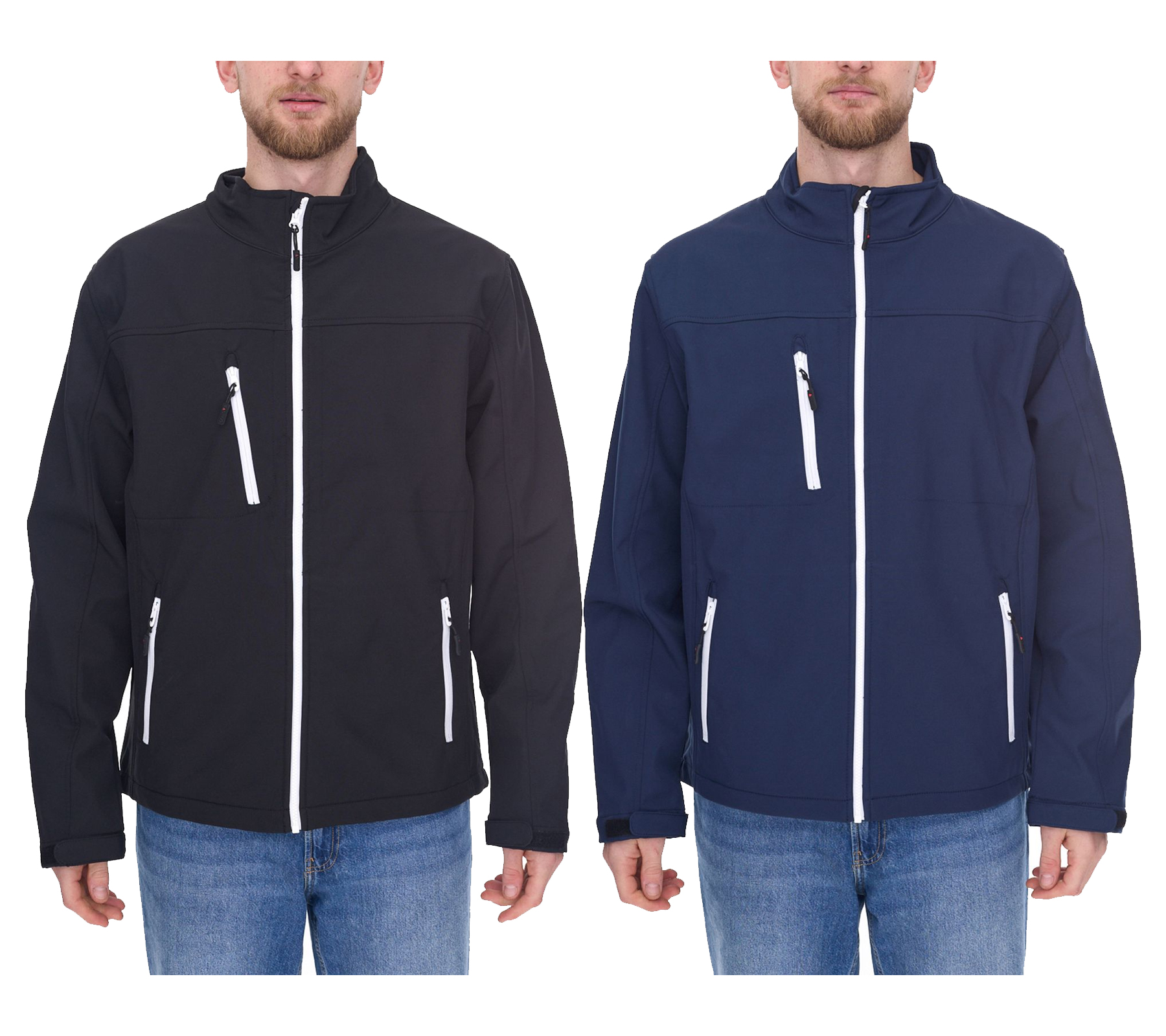 SANTINO Herren Softshell-Jacke wasserabweisende Outdoor-Jacke Alltags-Jacke in Blau oder Schwarz