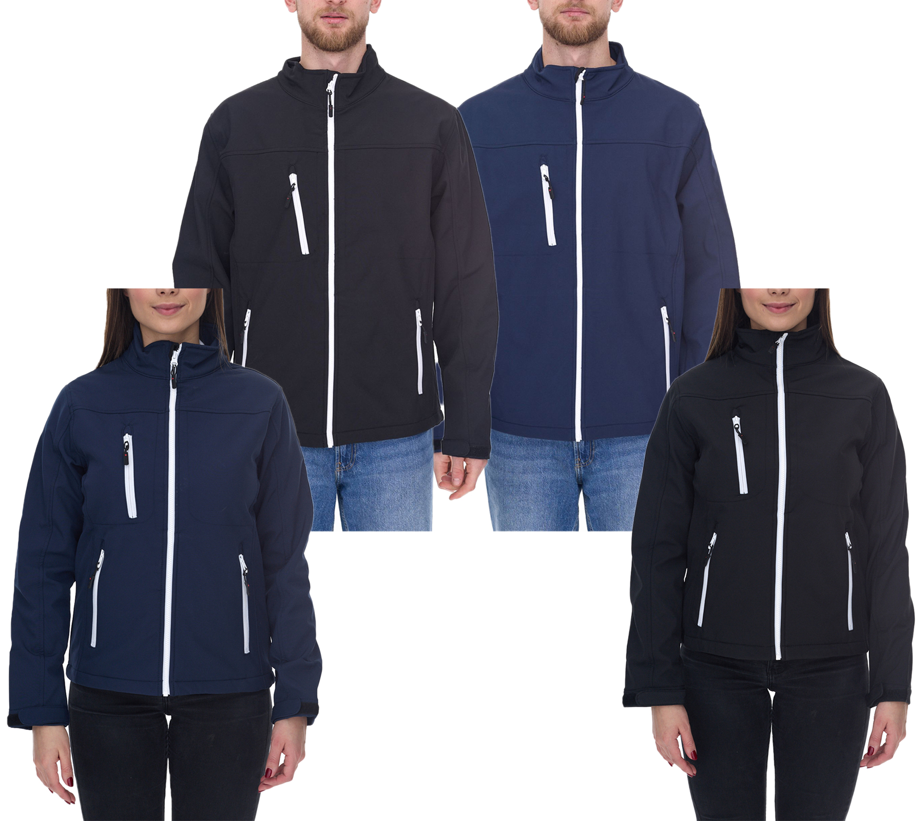 SANTINO Softshell-Jacke wasserabweisende Outdoor-Jacke für Damen oder Herren Alltags-Jacke in Blau oder Schwarz
