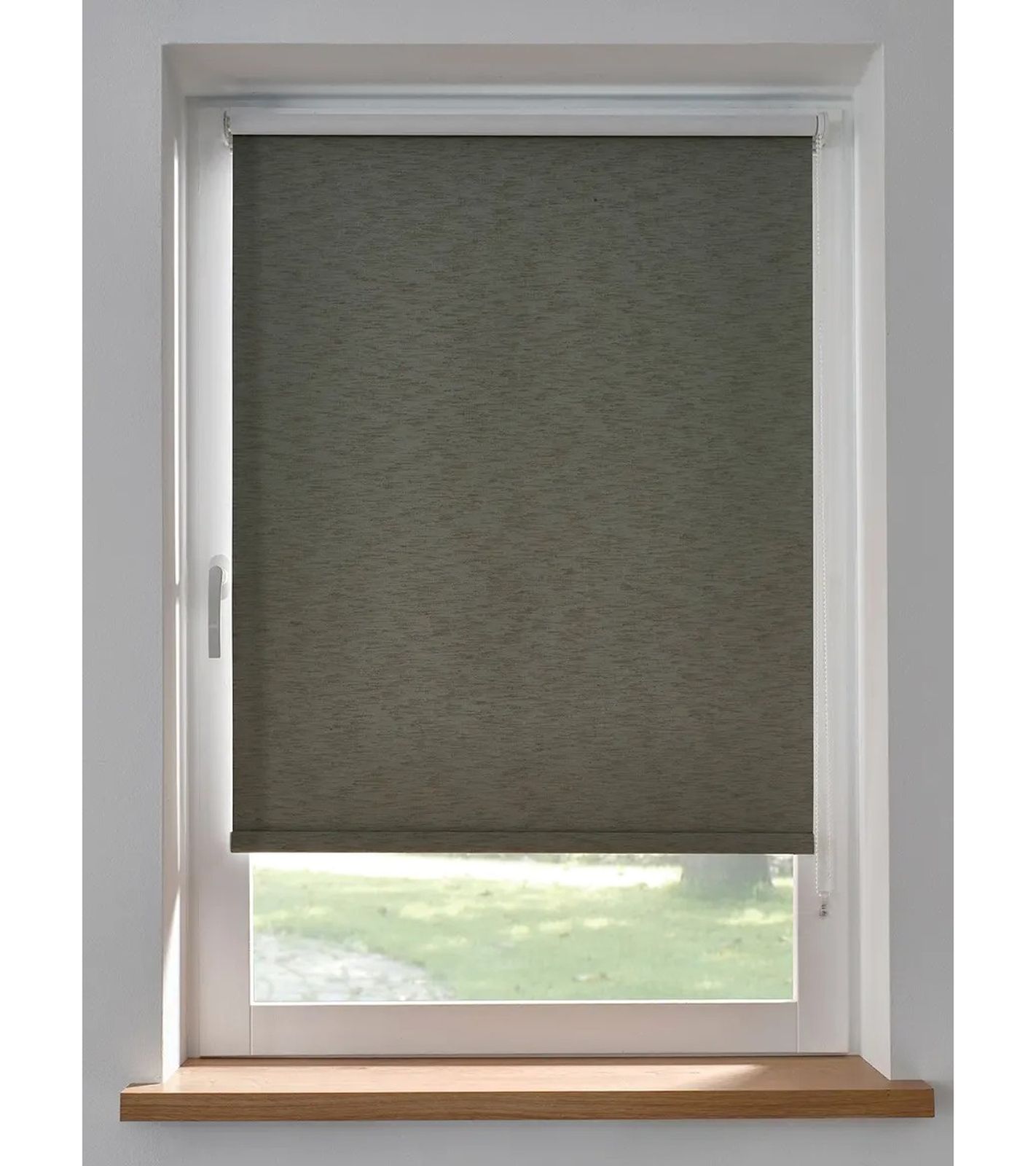 Schlichtes Verdunkelungsrollo mit Struktur-Optik Fenster-Rollo Sonnenschutz 974609 Dunkelgrau
