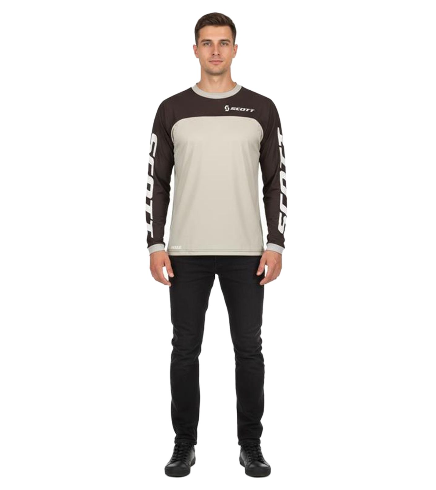 SCOTT Jersey X-Plore Swap Herren Moto-Cross Trikot langärmliges Bike-Shirt mit Stretch-Ripstop-Gewebe 292378 1001 Schwarz/Grau
