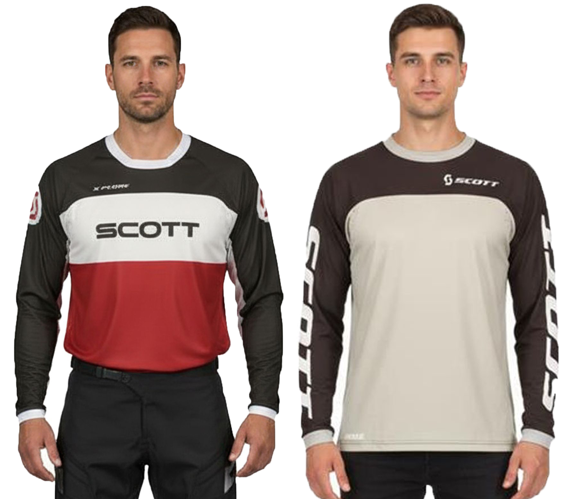 SCOTT Jersey X-Plore Swap Herren Moto-Cross Trikot langärmliges Bike-Shirt mit Stretch-Ripstop-Gewebe 292378 Grau/Schwarz oder Schwarz/Rot/Weiß