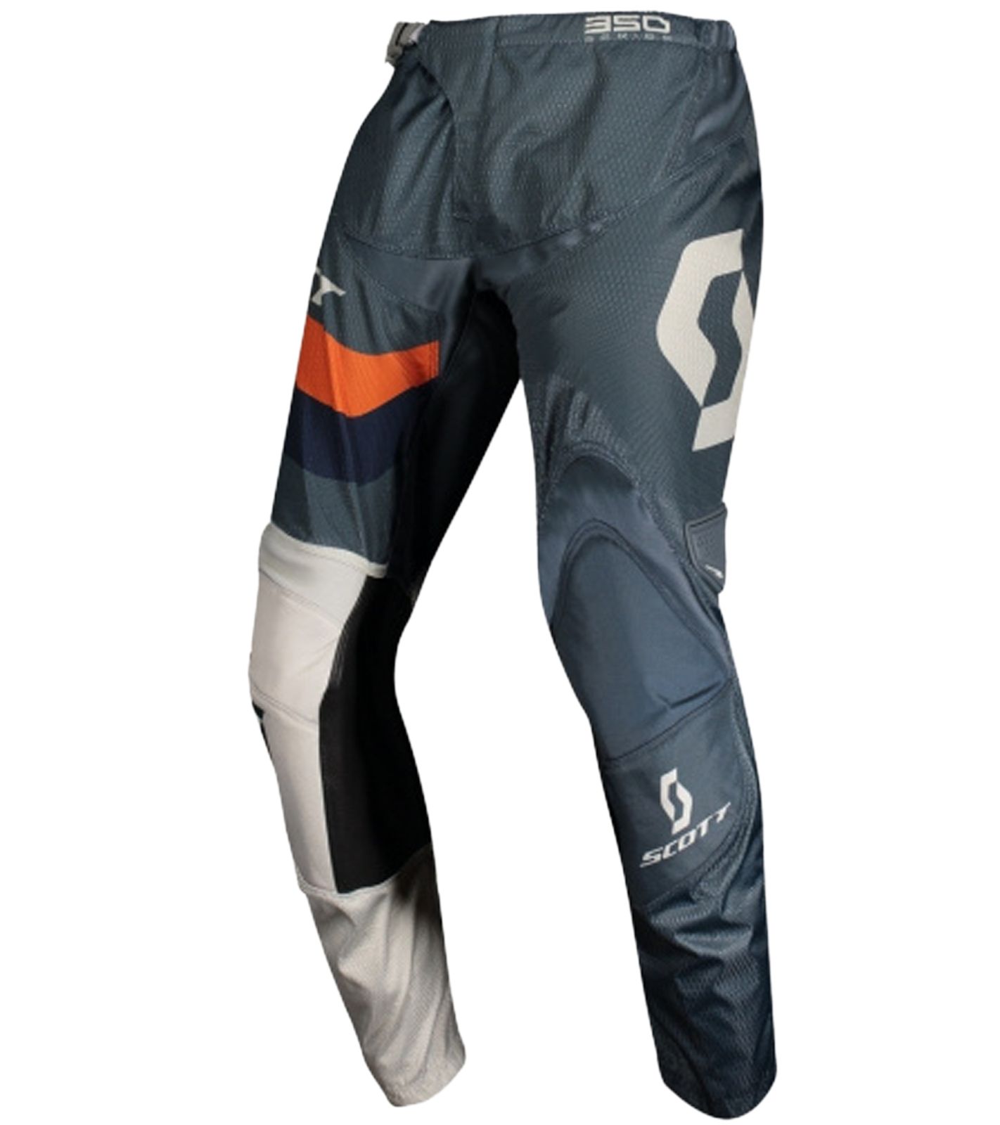SCOTT Pant 350 Herren Moto-Cross Hose Motorsport-Kleidung mit Leder-Knie 273393 1454 Blau-Grau