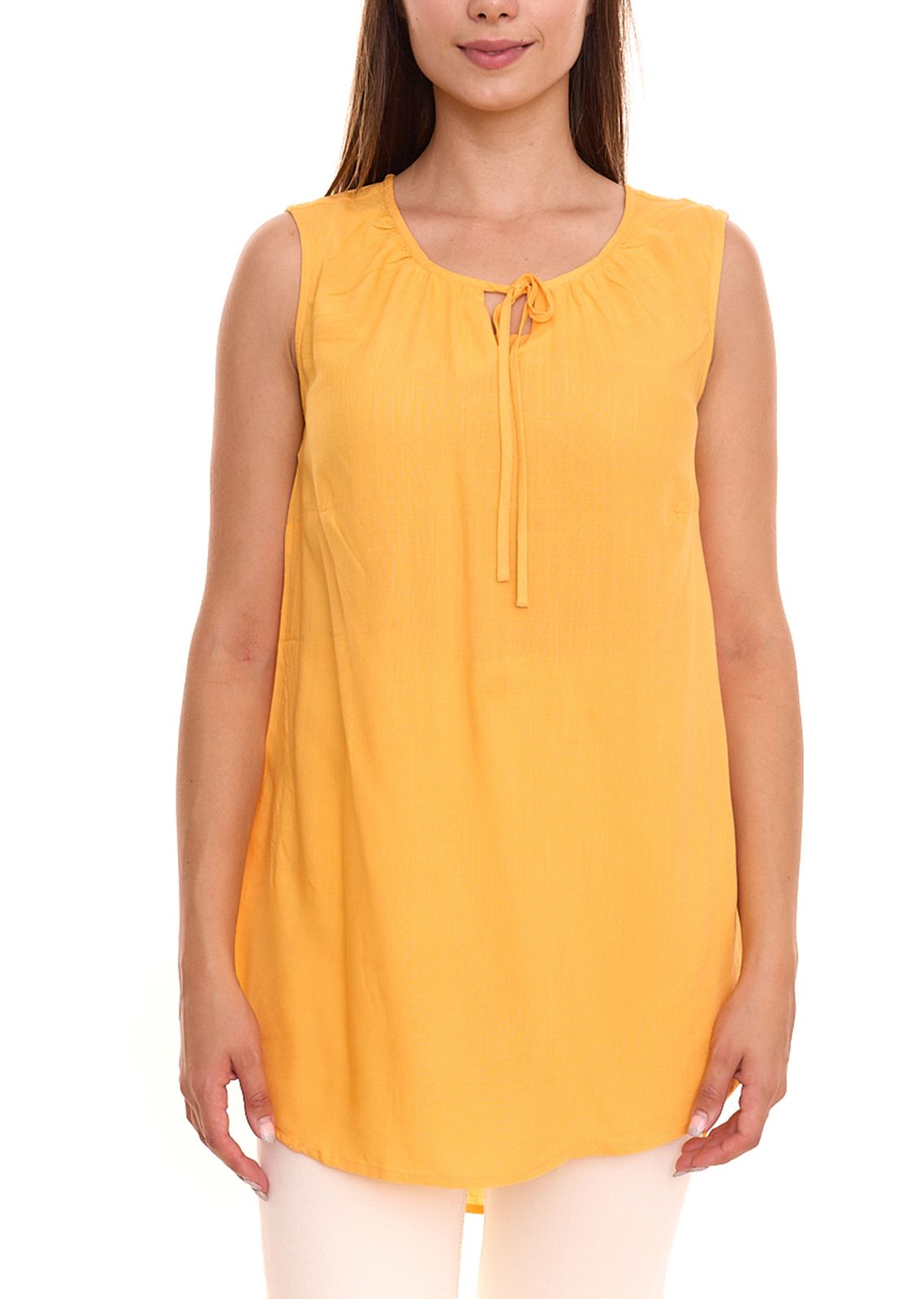 sheego Damen Blusen-Top mit Bindeband Sommer-Shirt Große Größen 34143745 Aprikot