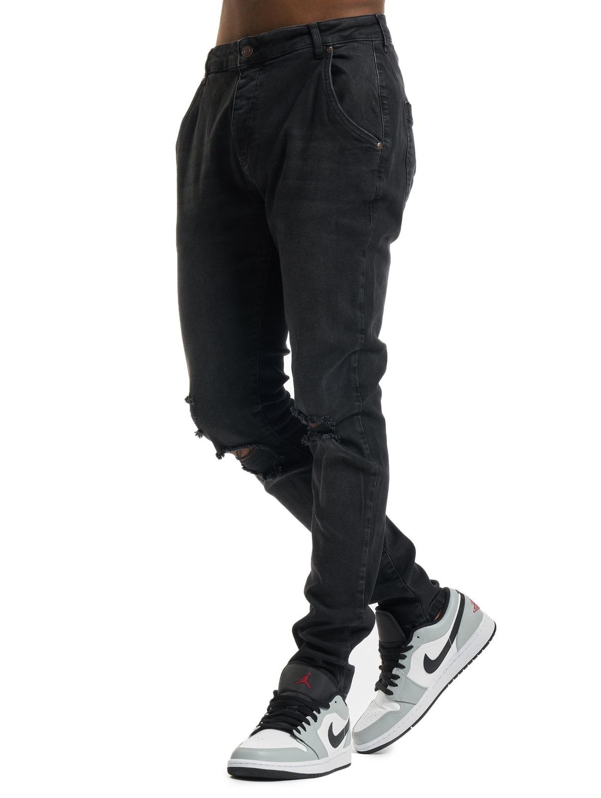 Sik Silk Distressed Denims Slim Fit Schmal geschnittene Jeans schwarz