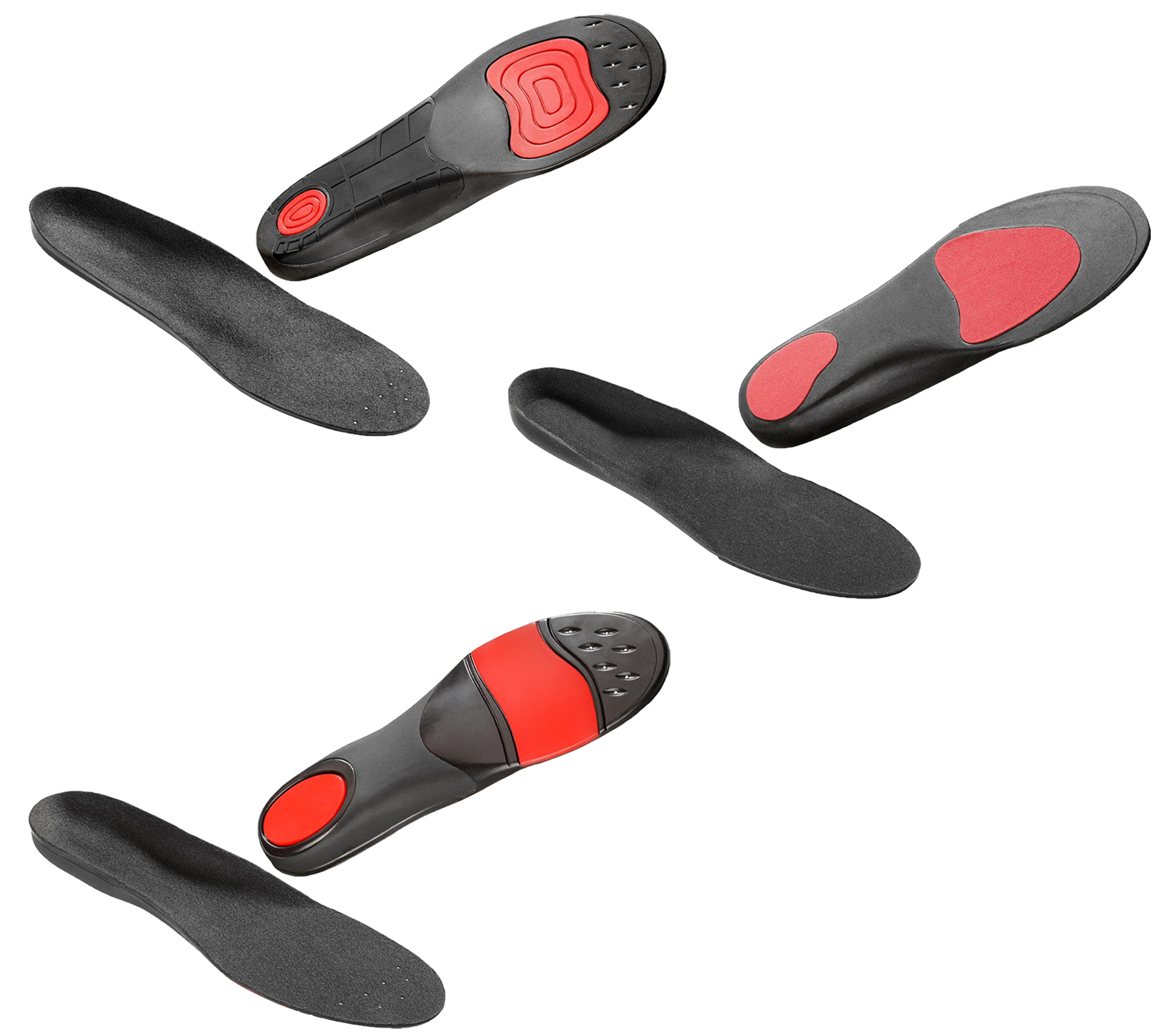 SoleFoot Einlegesohlen Einlagen Hi-Performance Schuheinlage Black Deluxe Edition Schwarz/Rot für den Alltag, die Arbeit oder den Sport