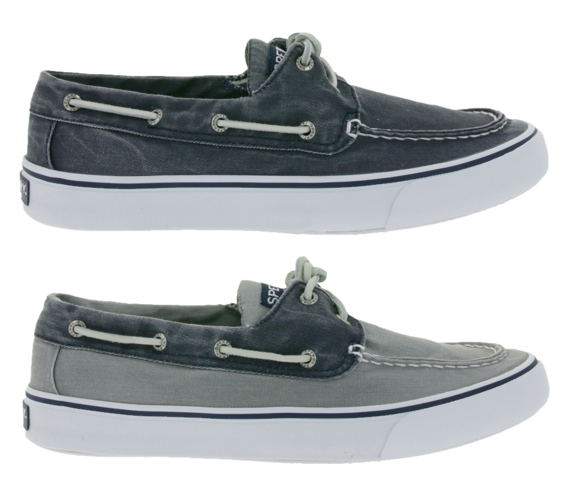 SPERRY Bahama II SW Herren Sommer-Halbschuhe Bootsschuhe Canvas-Schuhe Navy oder Grau/Blau