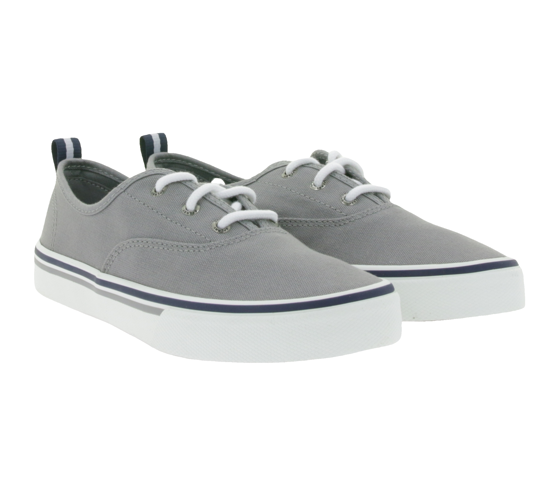 SPERRY Crest CVO Canvas Damen Freizeit-Sneaker mit Memory-Foam Sohle Alltags-Schuhe Schnür-Schuhe STS84830 Grau/Weiß