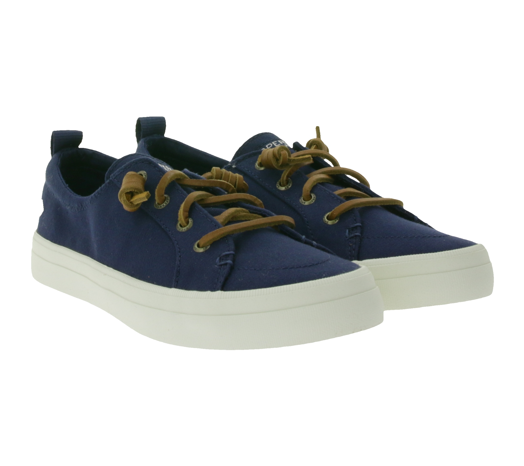 SPERRY Crest Vibe Canvas Damen Freizeit-Sneaker Alltags-Schuhe Schlupf-Schuhe STS81904 Dunkelblau/Braun