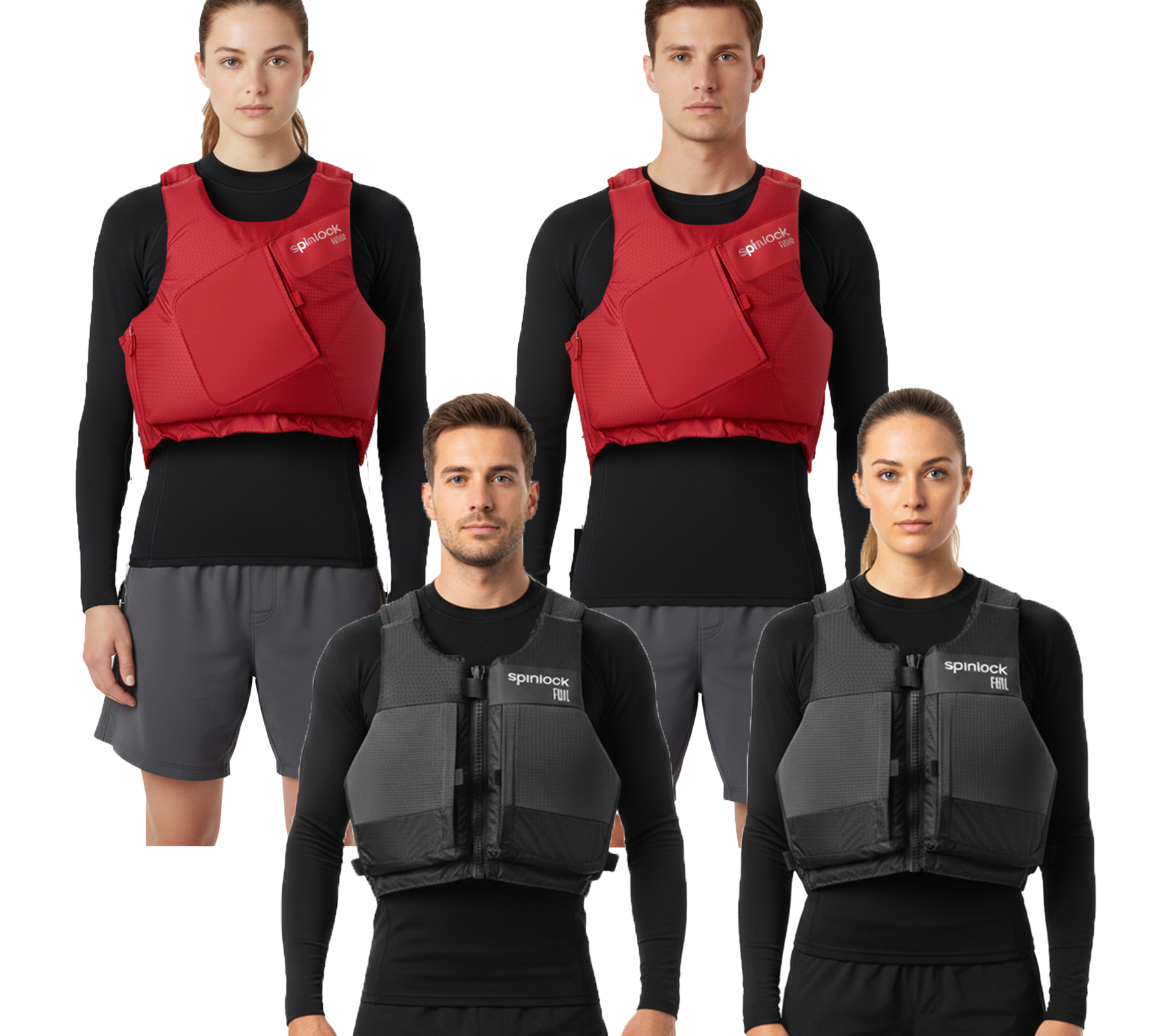 Spinlock Schwimm-Weste mit 35–50N Auftriebshilfe Schutzweste Sicherheits-Weste Wassersport Segelweste Jollensegeln, Kajak & Kanadier, WING SUP DW-BA Rot oder Foil PFD Schwarz