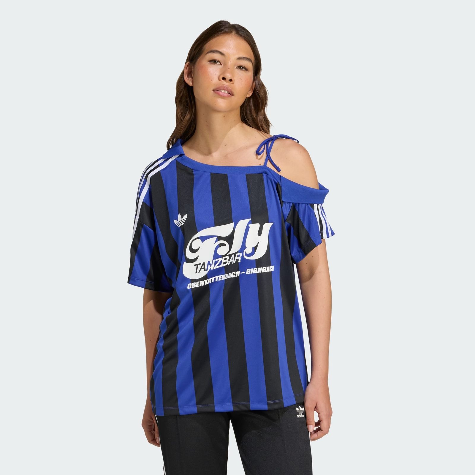 Sportliche adidas Off Shoulder Jersey Damen T-Shirt KD2278-22463 Blau